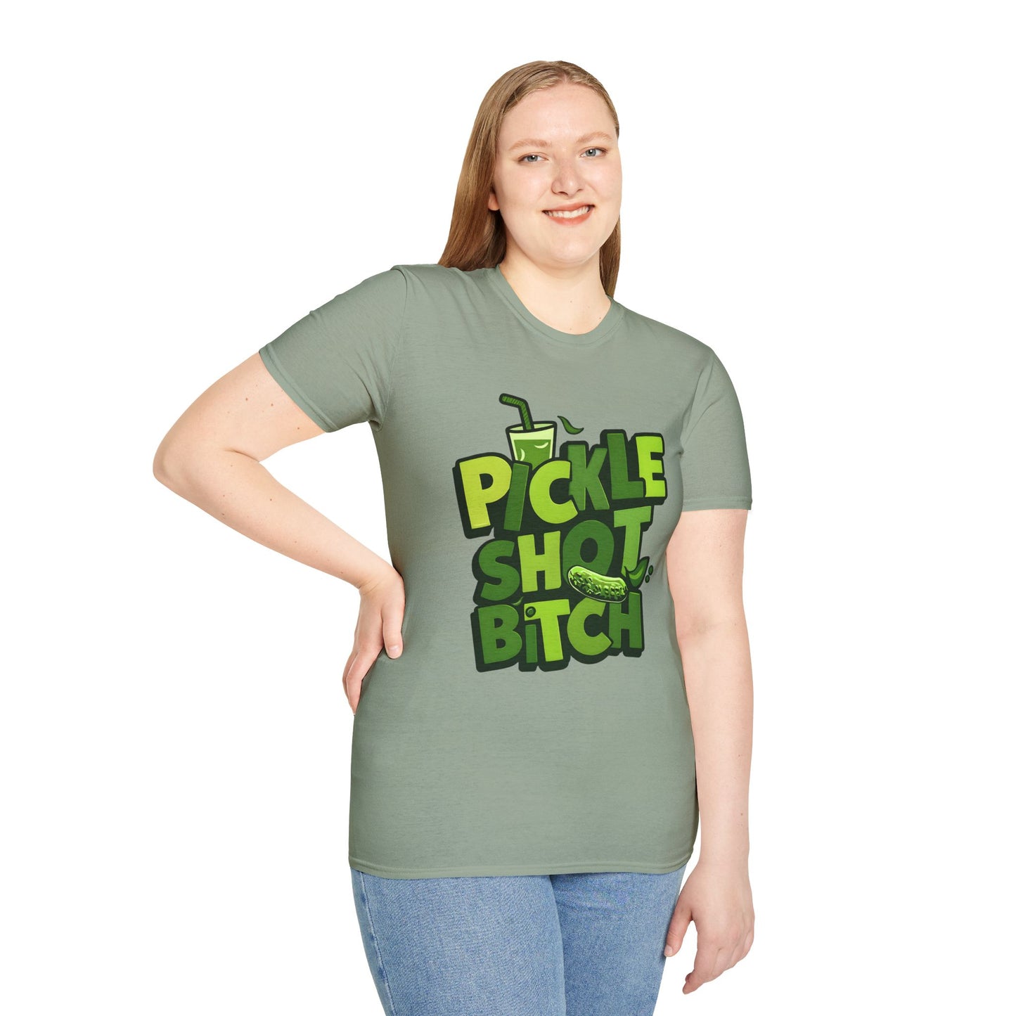 Pickle Shot Bitch T-Shirt, Pickle Shirt, Shot Tshirt, Fun Party T Shirt, Retro Bartender Shirt, Gift for Shot Lovers, Gift for Pickle Lover