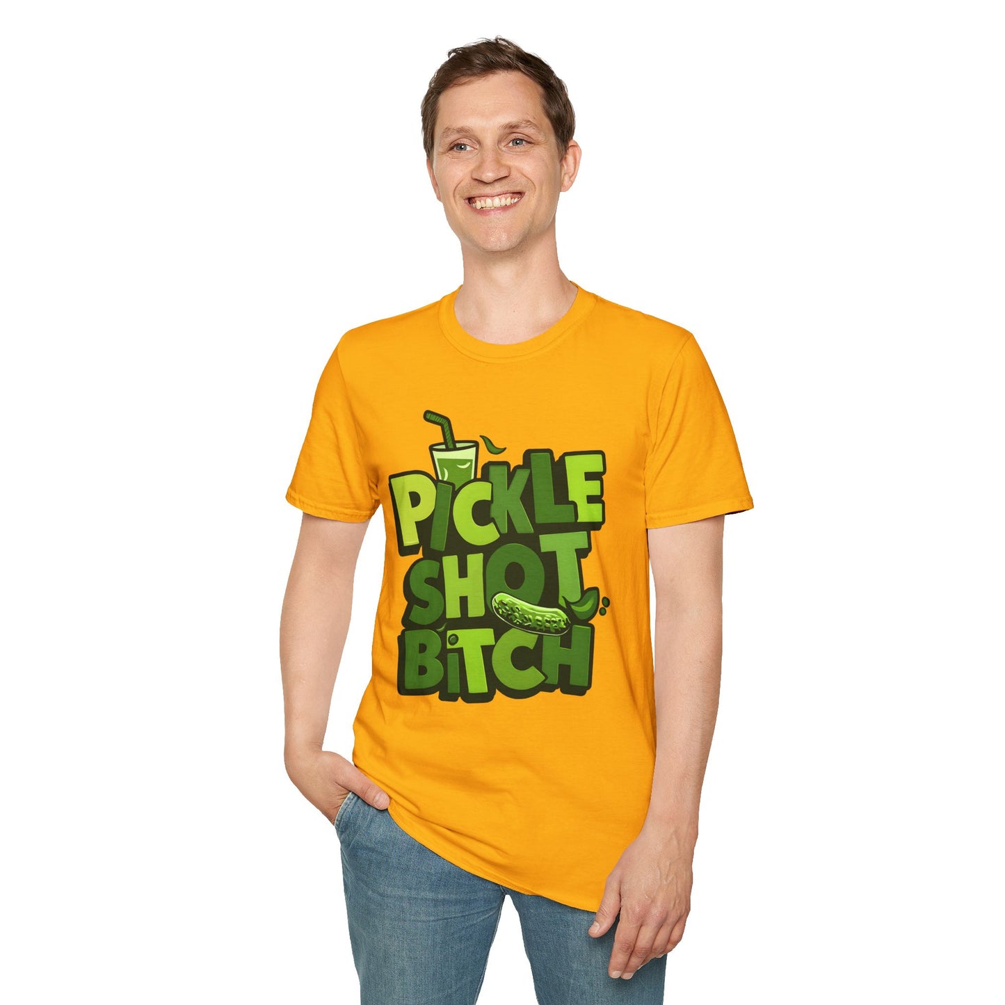 Pickle Shot Bitch T-Shirt, Pickle Shirt, Shot Tshirt, Fun Party T Shirt, Retro Bartender Shirt, Gift for Shot Lovers, Gift for Pickle Lover