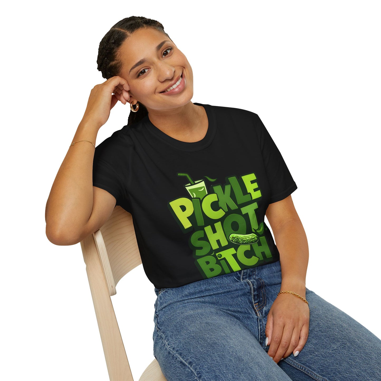 Pickle Shot Bitch T-Shirt, Pickle Shirt, Shot Tshirt, Fun Party T Shirt, Retro Bartender Shirt, Gift for Shot Lovers, Gift for Pickle Lover