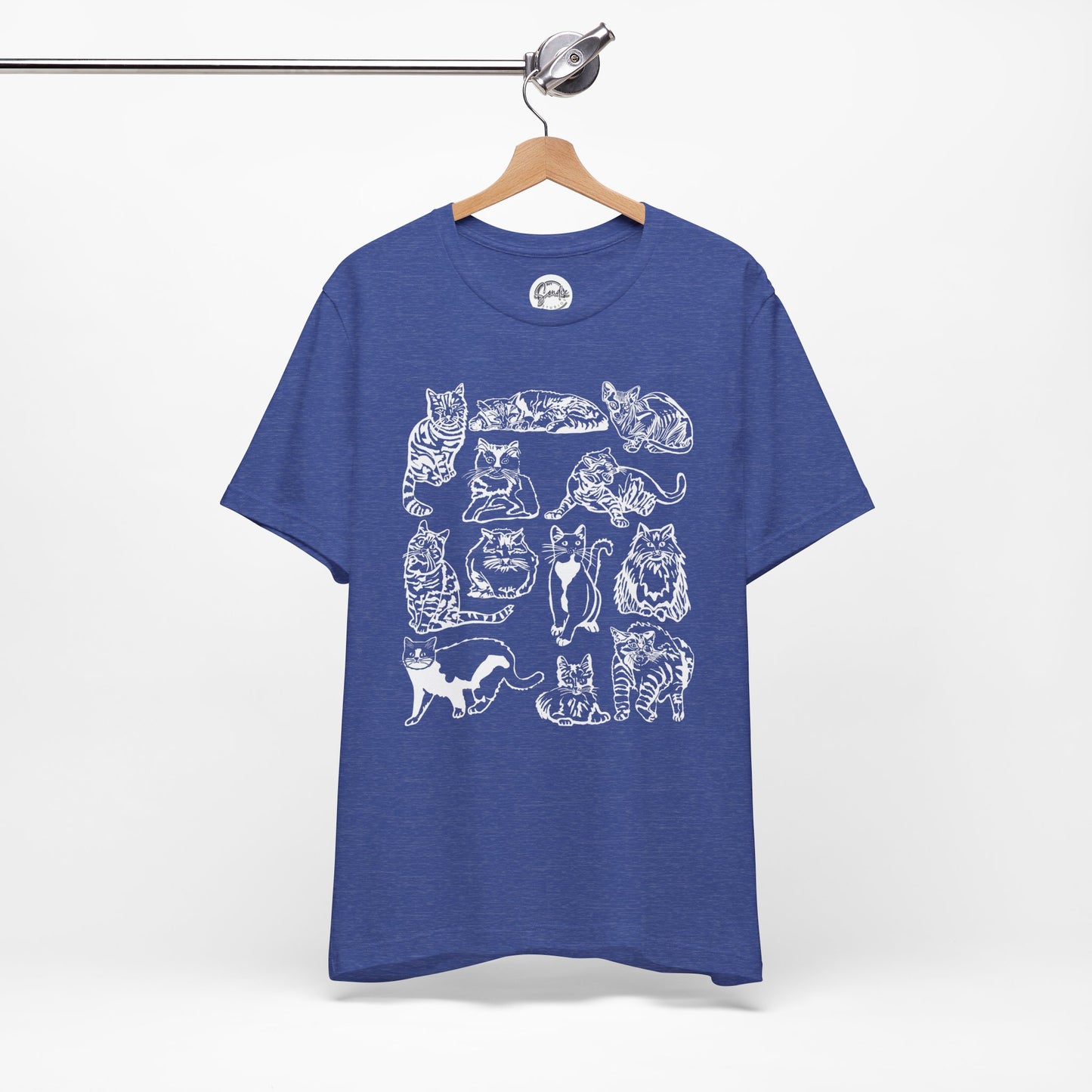 Cat Lover T-Shirt Gift for Cat Owner T Shirt with Cats, Cat Graphic Tee for Cat Lovers Top for Women, Cat T-shirt for Men, Striped Cat Shirt