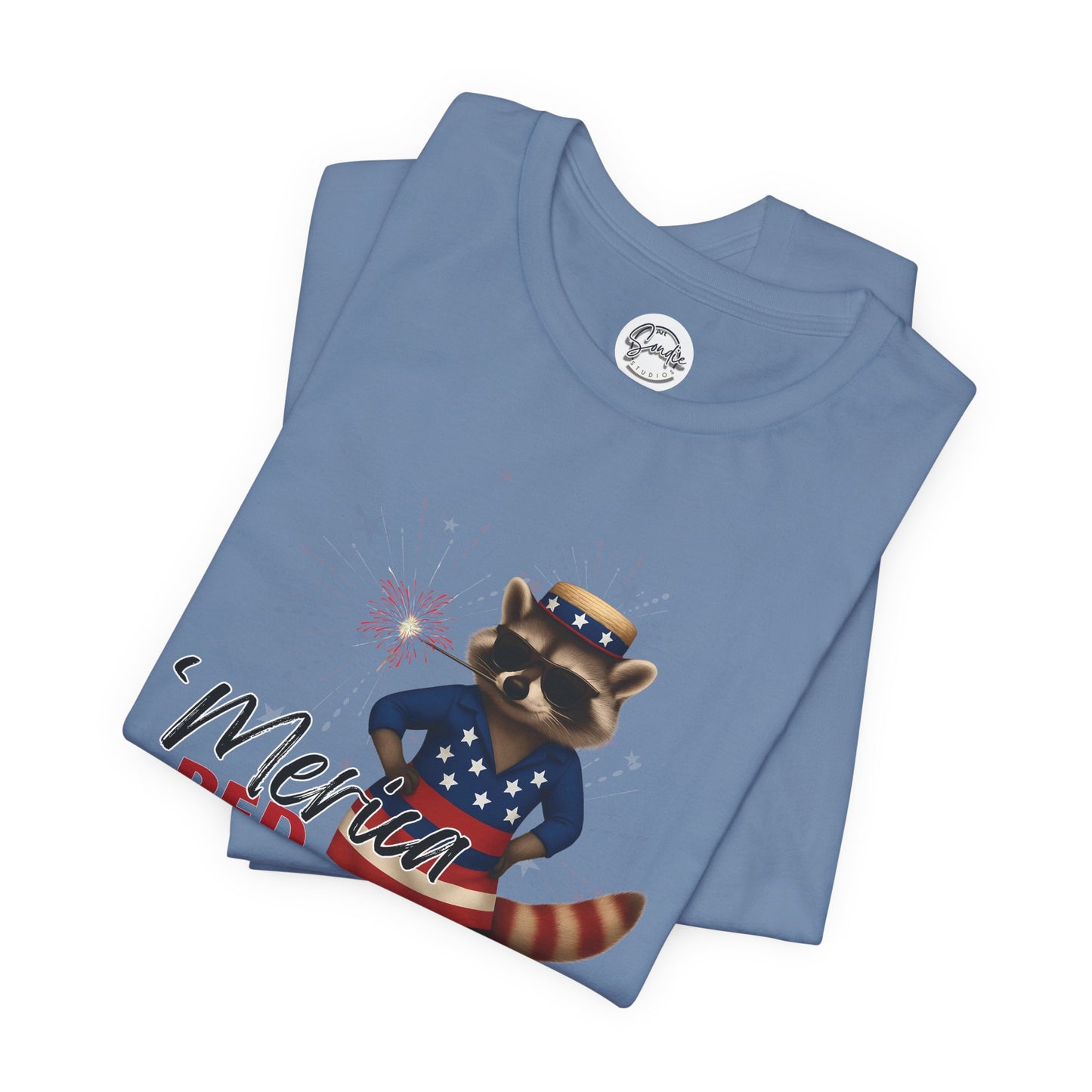 Patriotic T-Shirt, 'Merica Red White and Feral Shirt, Adult Humor Tshirt, July 4th T shirt, Independence Day, Red White and Blue, Racoon Tee