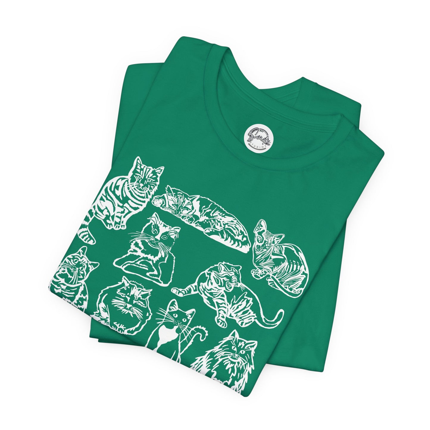 Cat Lover T-Shirt Gift for Cat Owner T Shirt with Cats, Cat Graphic Tee for Cat Lovers Top for Women, Cat T-shirt for Men, Striped Cat Shirt