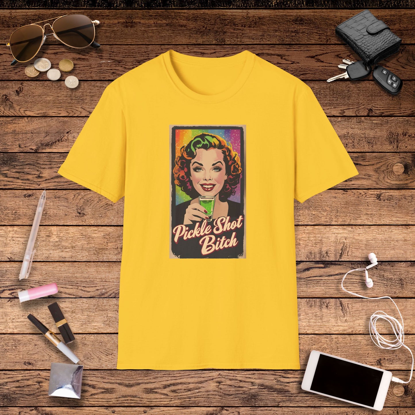 Pickle Shot Bitch T-Shirt, Pickle Shirt, Pickle Shot Tshirt, Fun Party T Shirt, Retro Bartender Shirt, Gift for Shot Lovers, Vintage Style Apparel