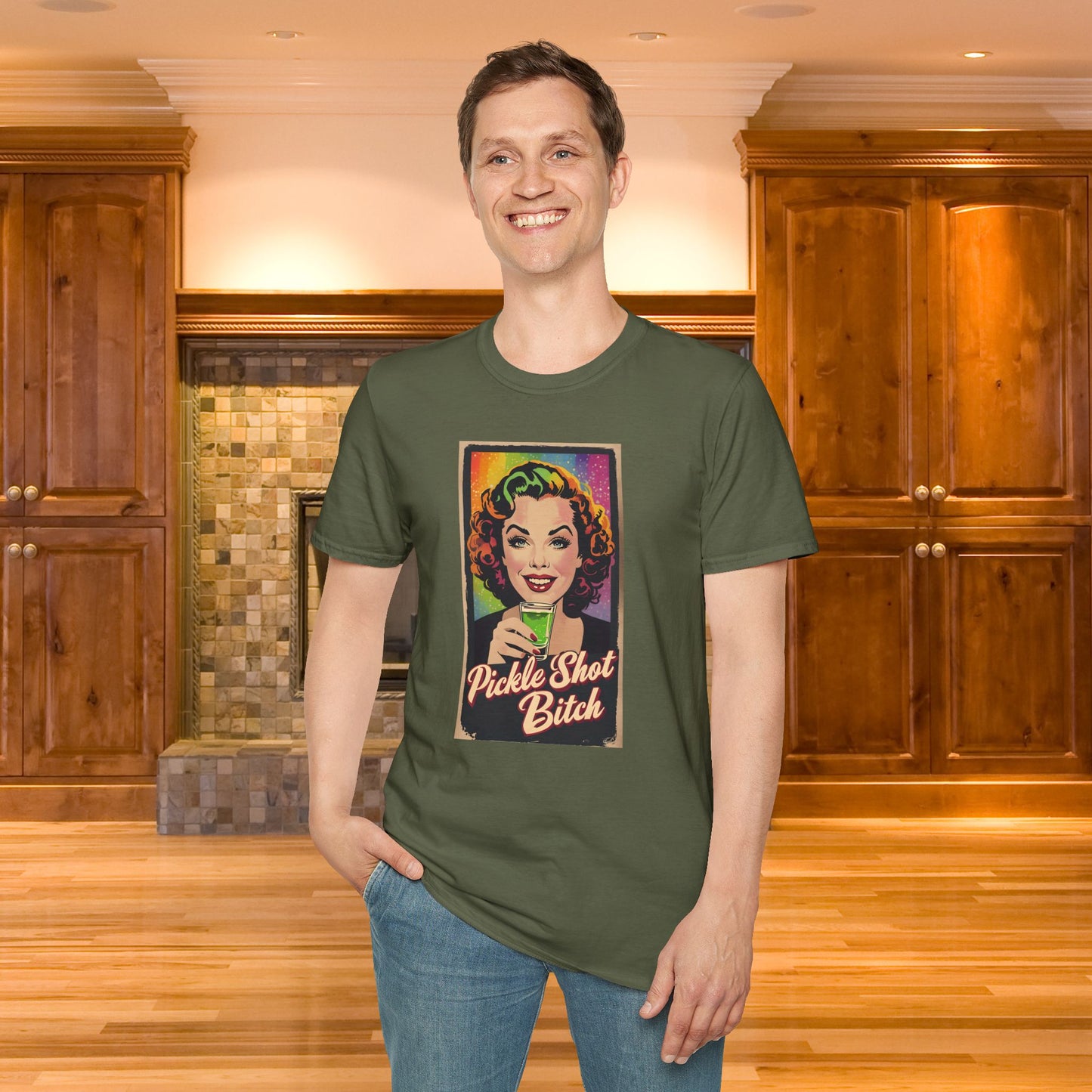 Pickle Shot Bitch T-Shirt, Pickle Shirt, Pickle Shot Tshirt, Fun Party T Shirt, Retro Bartender Shirt, Gift for Shot Lovers, Vintage Style Apparel
