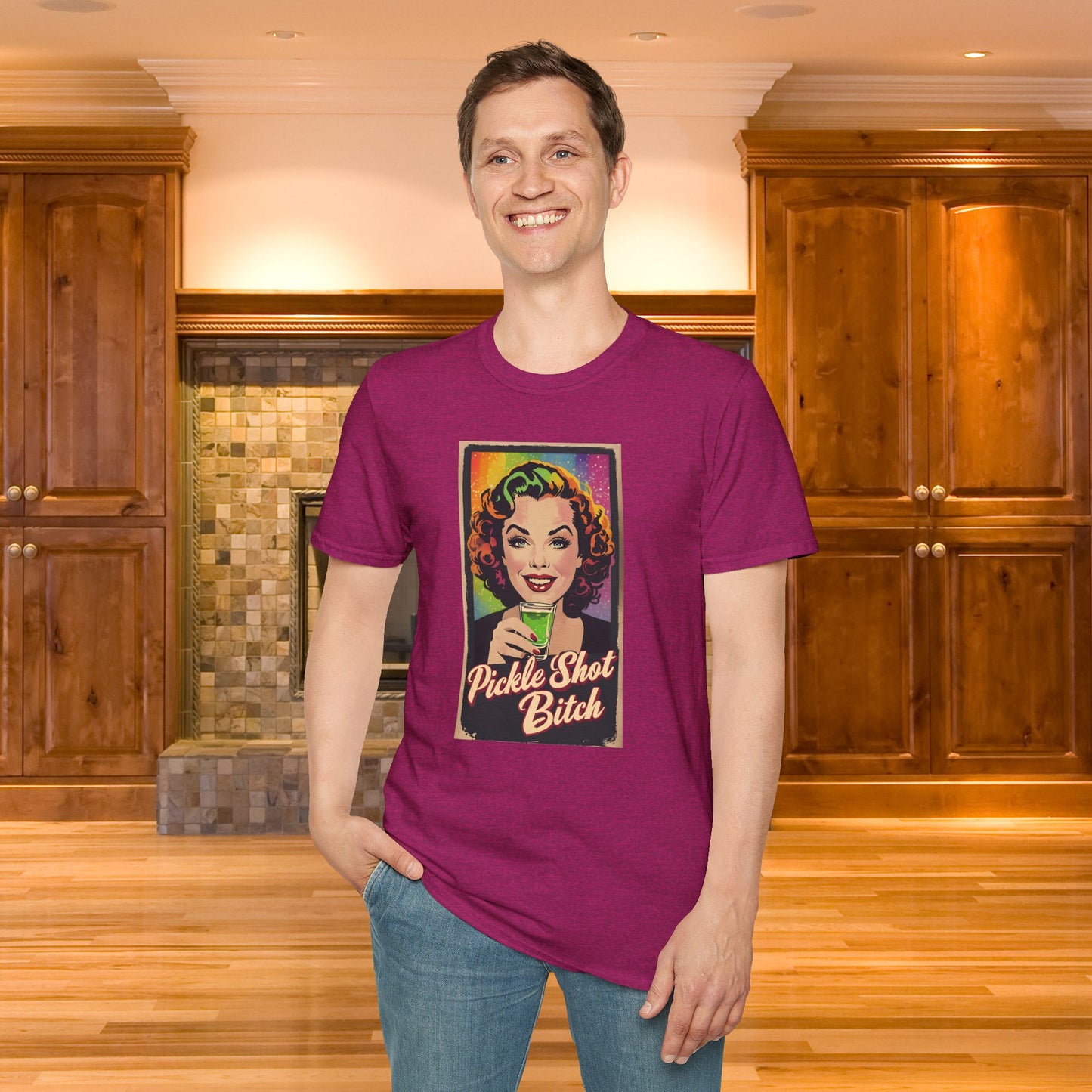 Pickle Shot Bitch T-Shirt, Pickle Shirt, Pickle Shot Tshirt, Fun Party T Shirt, Retro Bartender Shirt, Gift for Shot Lovers, Vintage Style Apparel