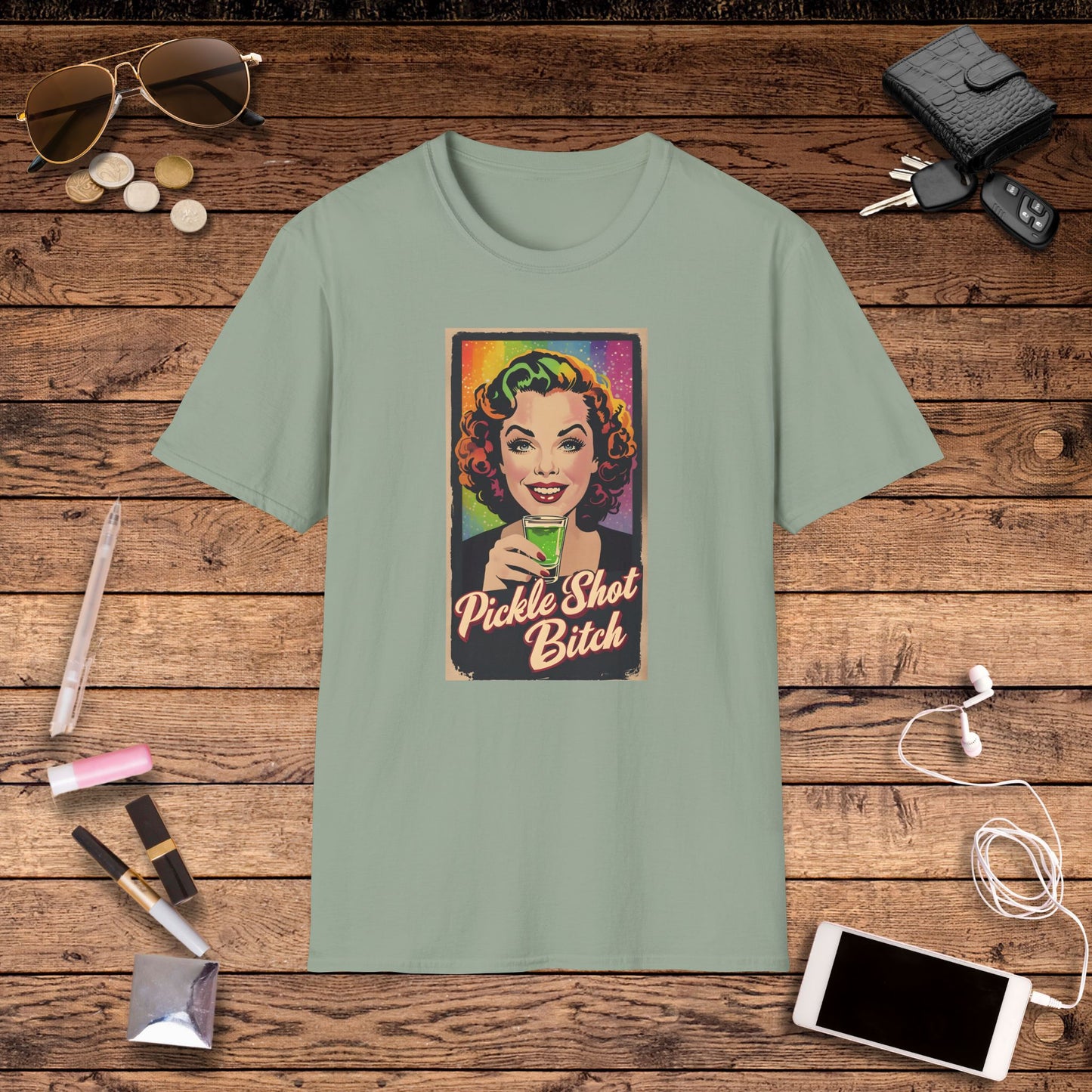 Pickle Shot Bitch T-Shirt, Pickle Shirt, Pickle Shot Tshirt, Fun Party T Shirt, Retro Bartender Shirt, Gift for Shot Lovers, Vintage Style Apparel