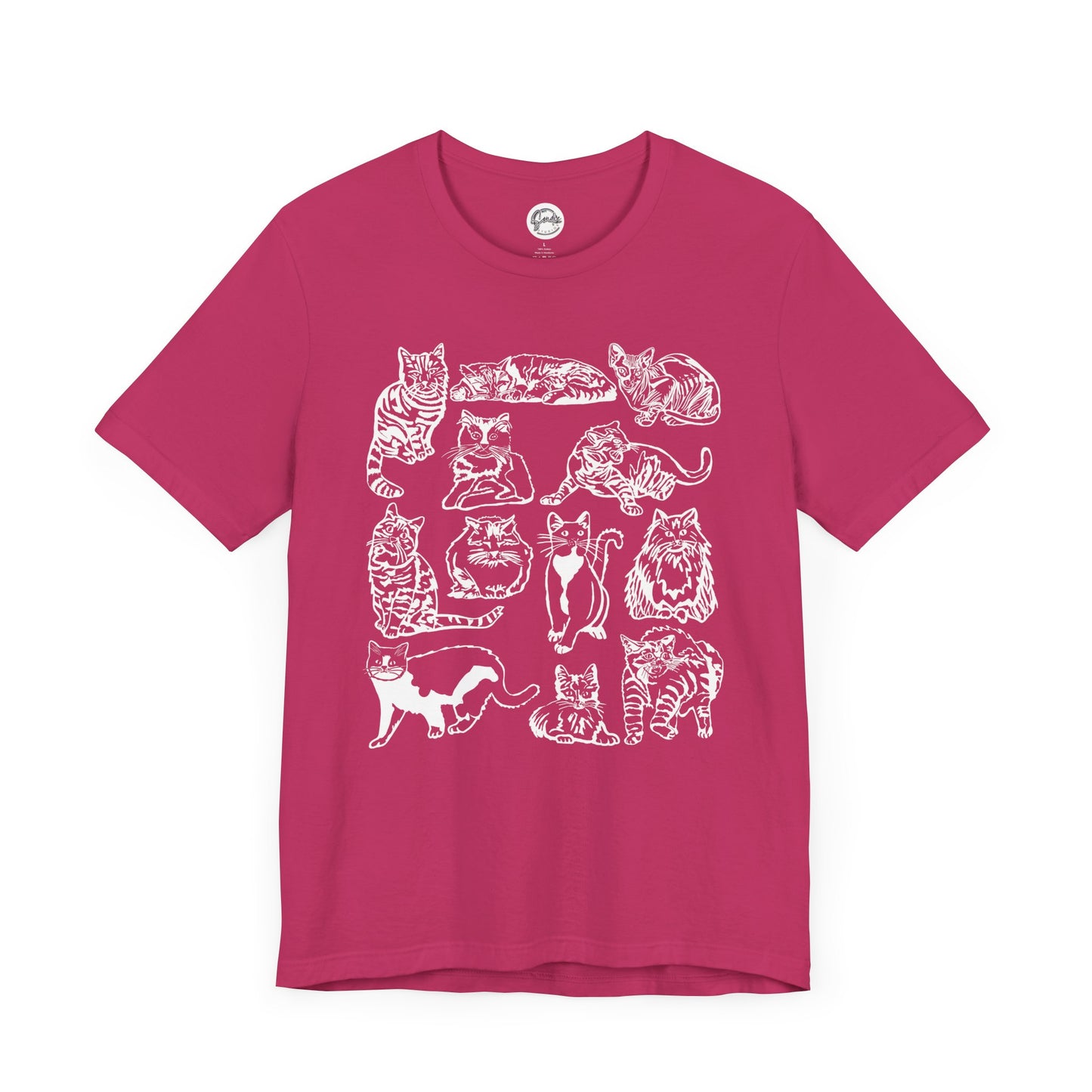 Cat Lover T-Shirt Gift for Cat Owner T Shirt with Cats, Cat Graphic Tee for Cat Lovers Top for Women, Cat T-shirt for Men, Striped Cat Shirt