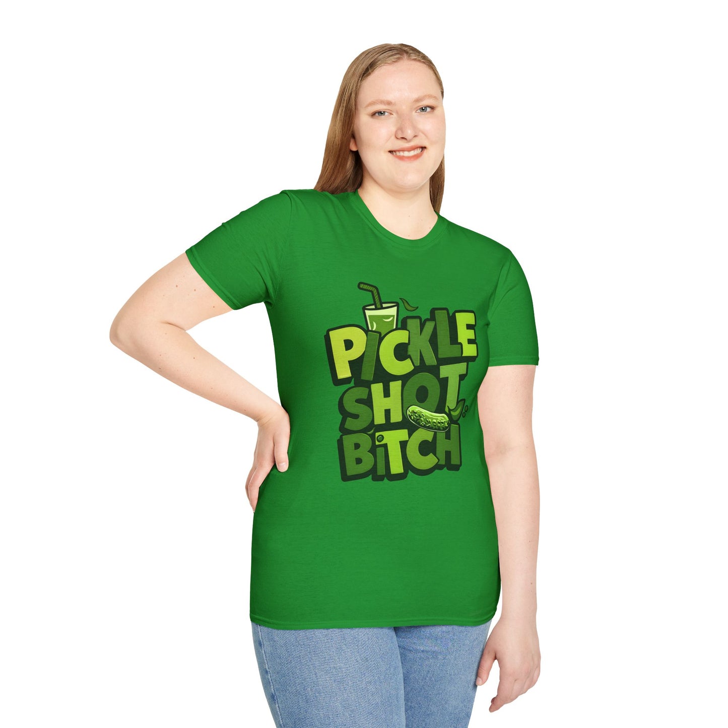 Pickle Shot Bitch T-Shirt, Pickle Shirt, Shot Tshirt, Fun Party T Shirt, Retro Bartender Shirt, Gift for Shot Lovers, Gift for Pickle Lover