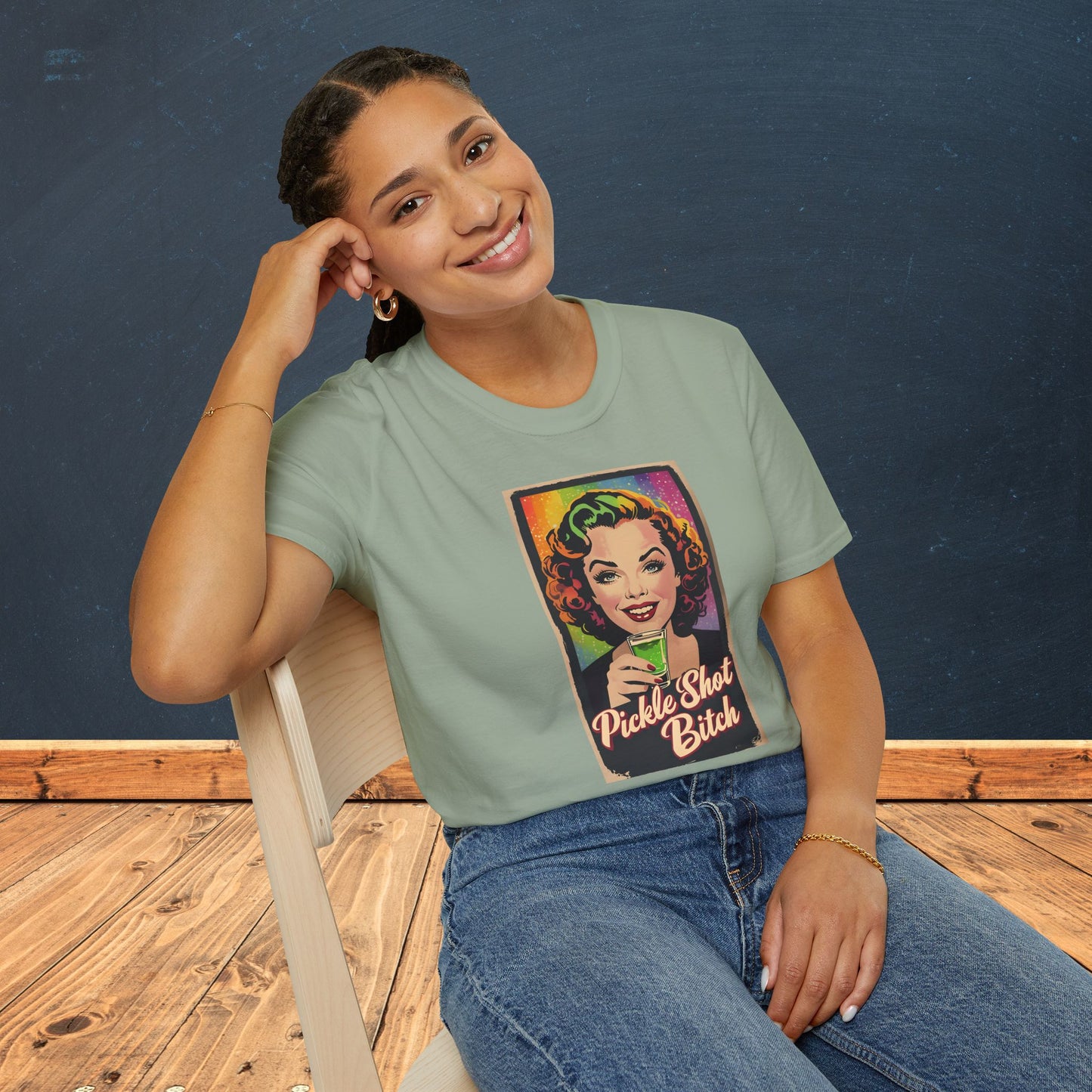 Pickle Shot Bitch T-Shirt, Pickle Shirt, Pickle Shot Tshirt, Fun Party T Shirt, Retro Bartender Shirt, Gift for Shot Lovers, Vintage Style Apparel