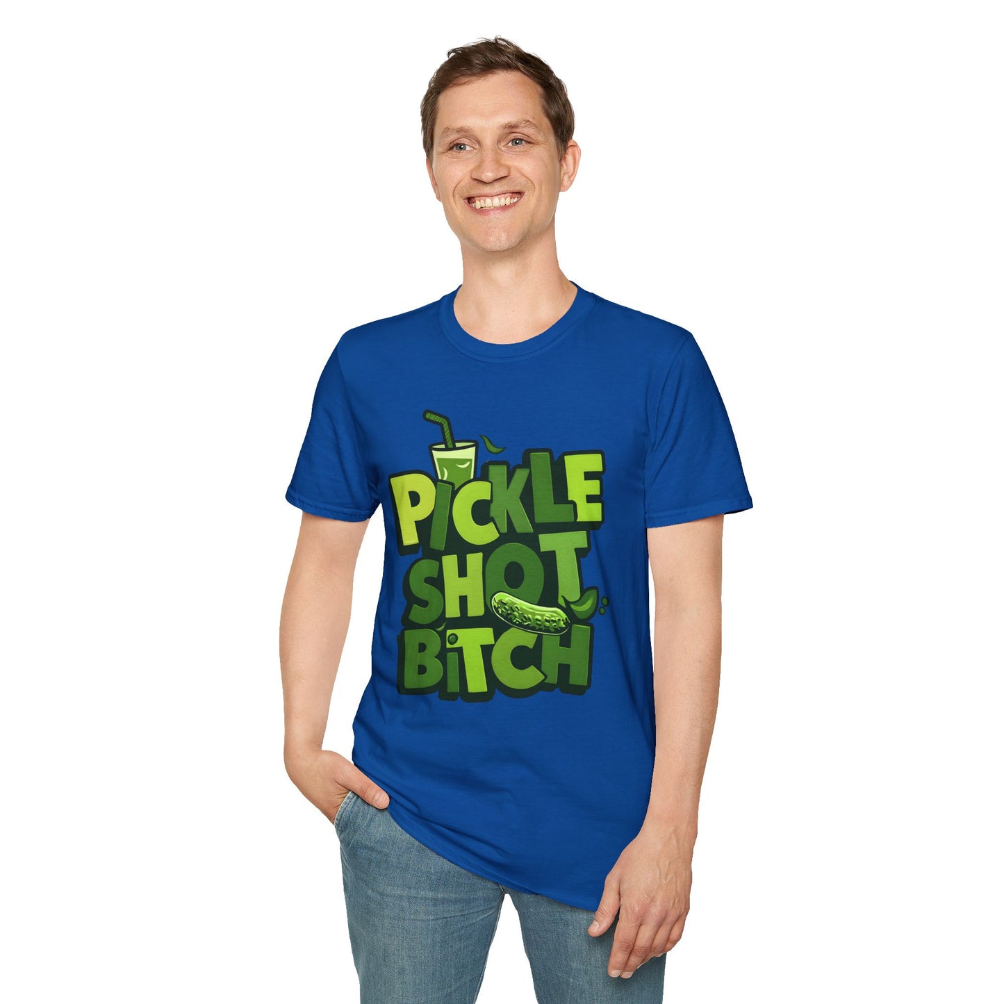 Pickle Shot Bitch T-Shirt, Pickle Shirt, Shot Tshirt, Fun Party T Shirt, Retro Bartender Shirt, Gift for Shot Lovers, Gift for Pickle Lover