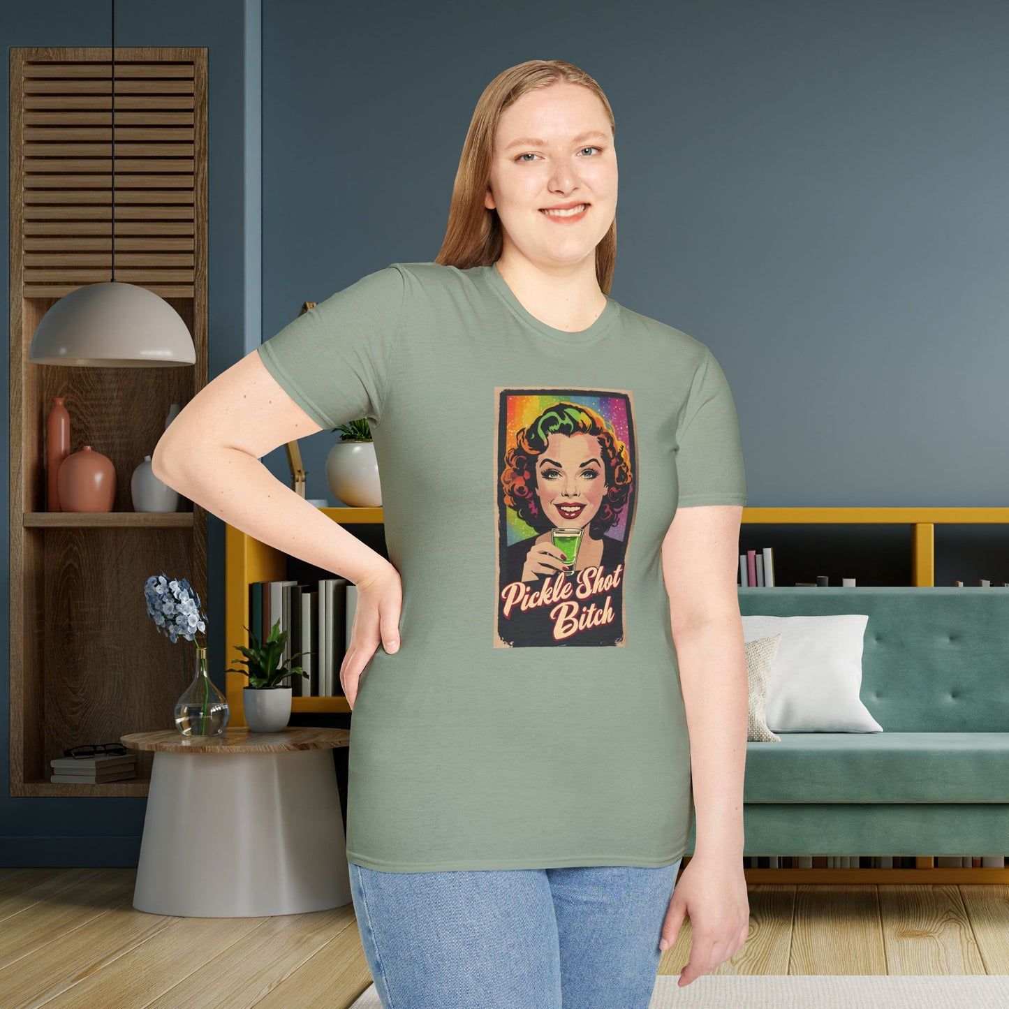 Pickle Shot Bitch T-Shirt, Pickle Shirt, Pickle Shot Tshirt, Fun Party T Shirt, Retro Bartender Shirt, Gift for Shot Lovers, Vintage Style Apparel