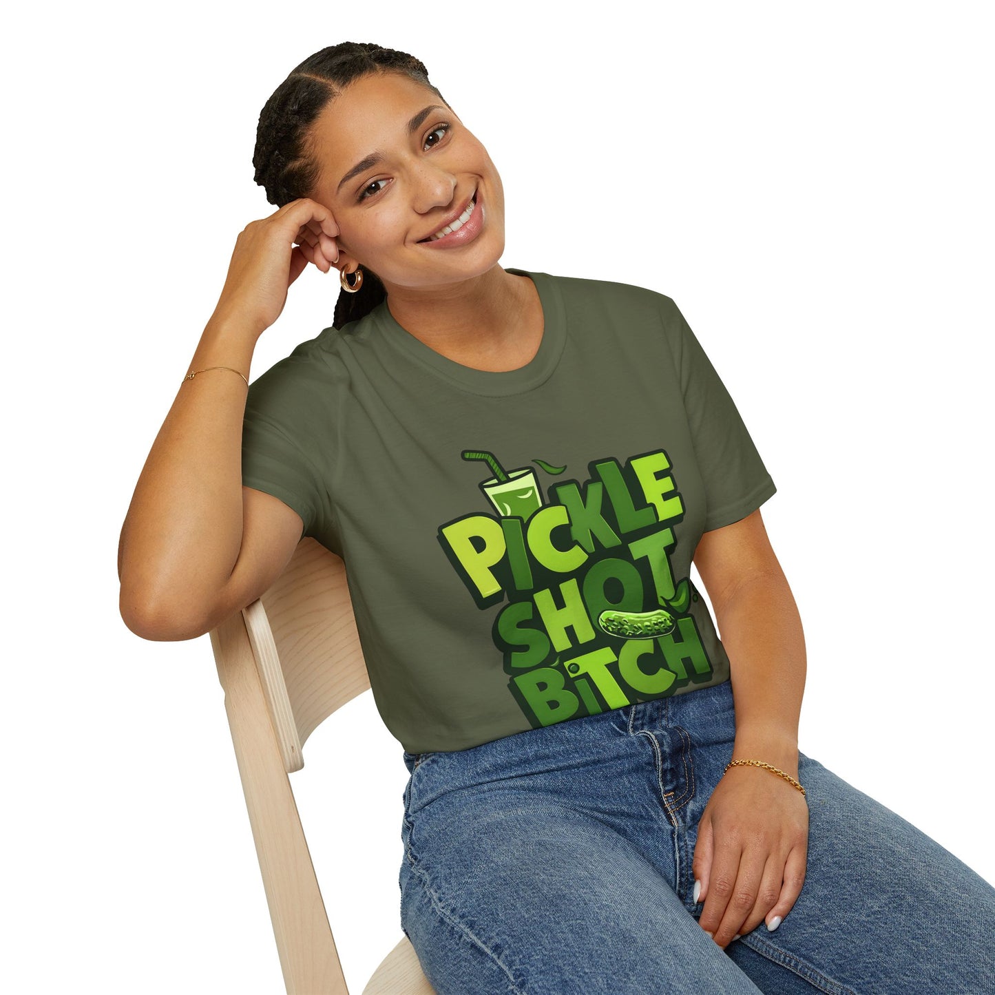 Pickle Shot Bitch T-Shirt, Pickle Shirt, Shot Tshirt, Fun Party T Shirt, Retro Bartender Shirt, Gift for Shot Lovers, Gift for Pickle Lover