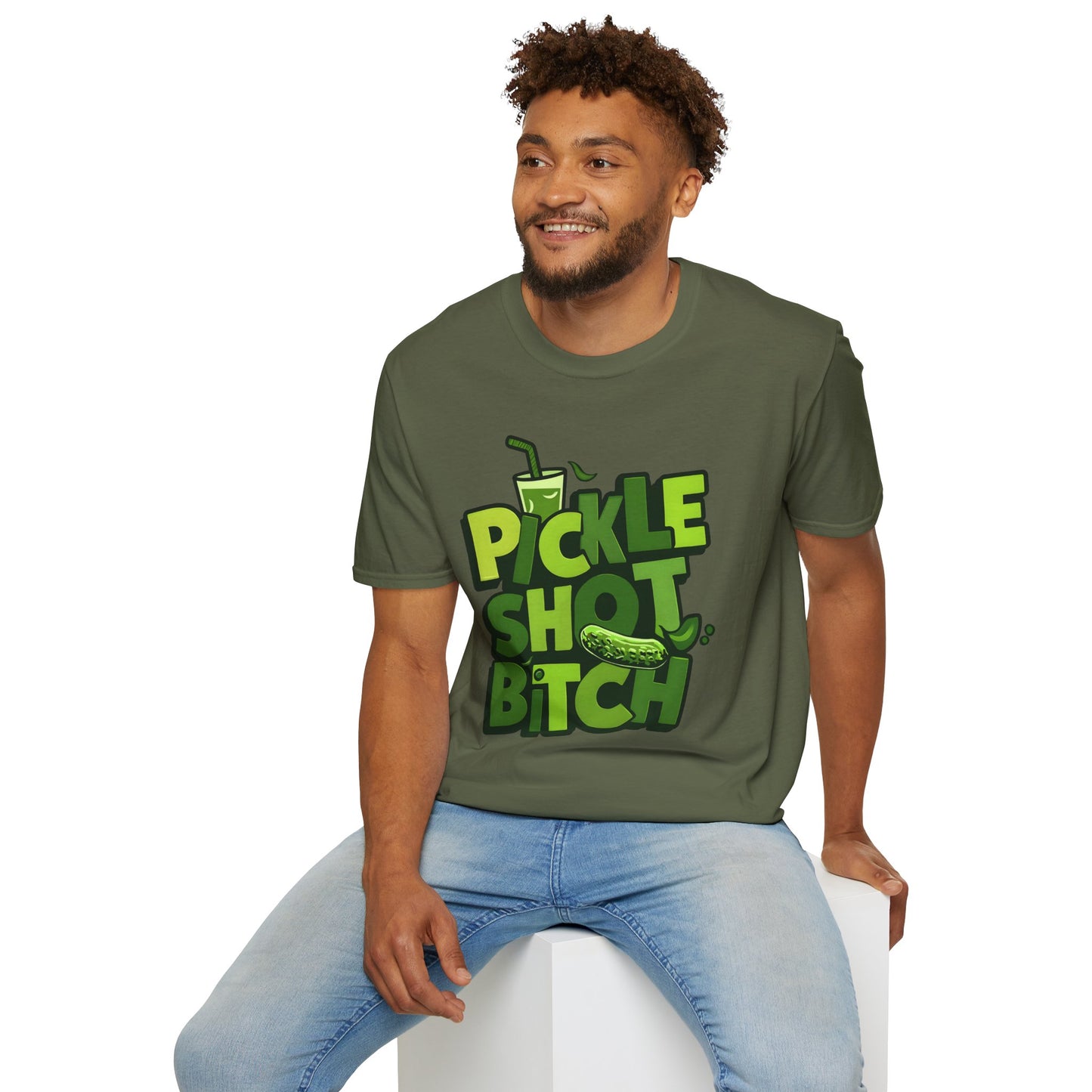 Pickle Shot Bitch T-Shirt, Pickle Shirt, Shot Tshirt, Fun Party T Shirt, Retro Bartender Shirt, Gift for Shot Lovers, Gift for Pickle Lover