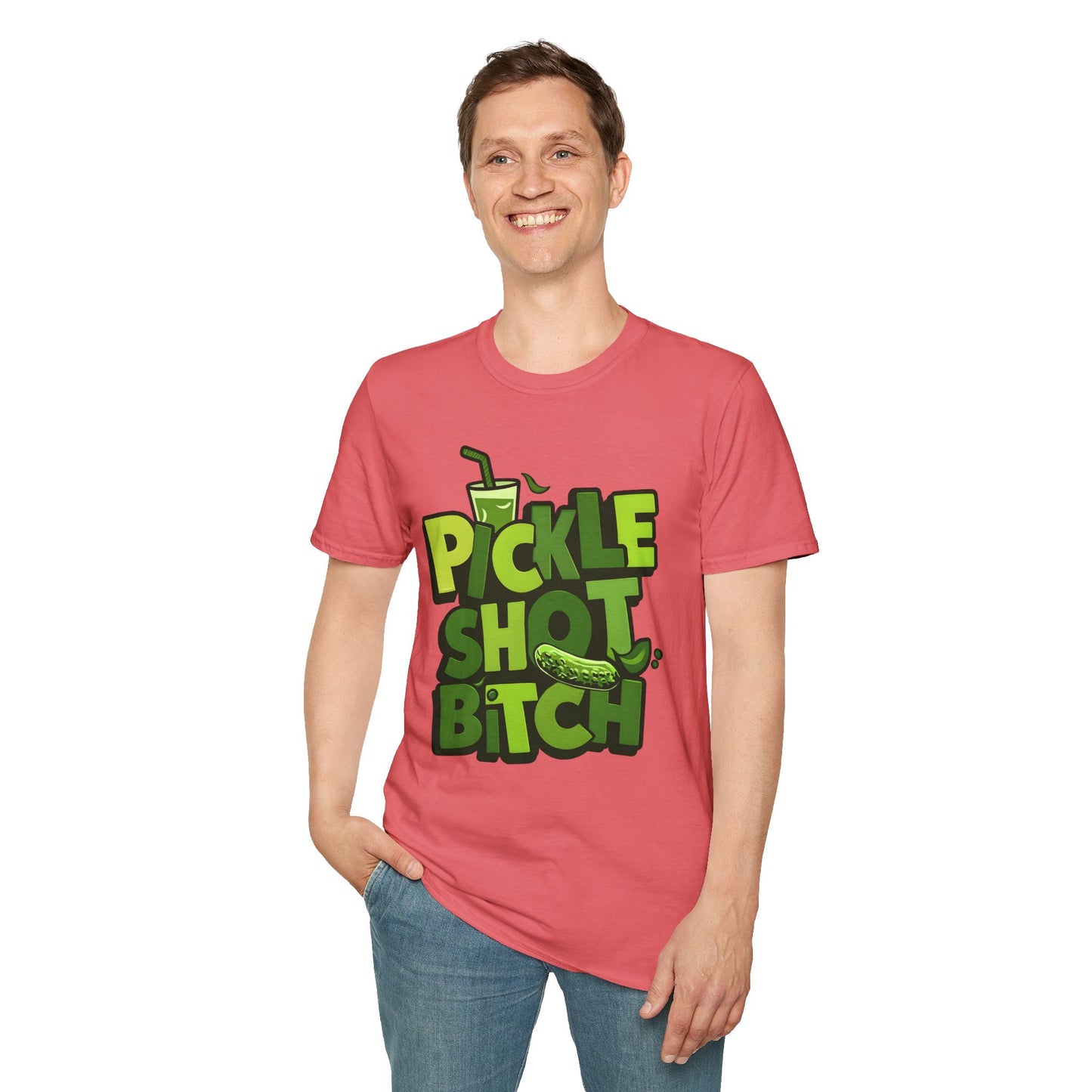 Pickle Shot Bitch T-Shirt, Pickle Shirt, Shot Tshirt, Fun Party T Shirt, Retro Bartender Shirt, Gift for Shot Lovers, Gift for Pickle Lover