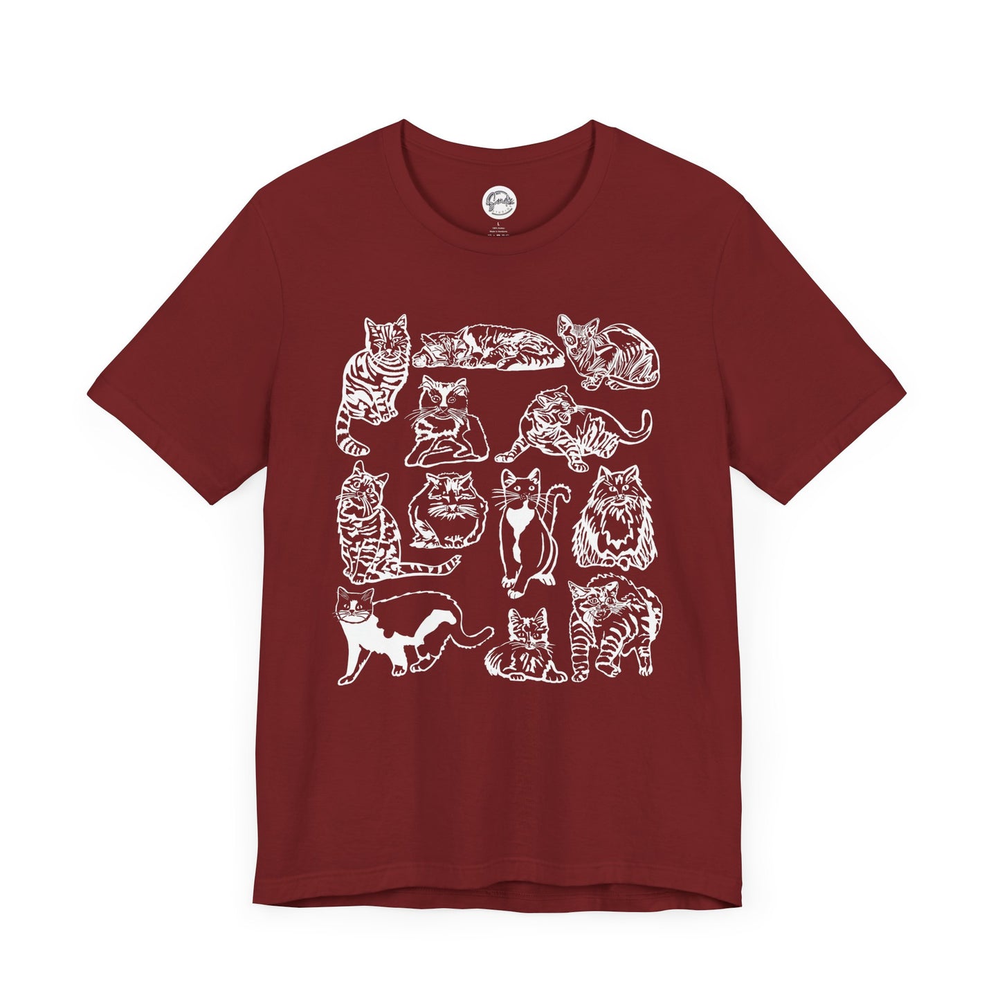 Cat Lover T-Shirt Gift for Cat Owner T Shirt with Cats, Cat Graphic Tee for Cat Lovers Top for Women, Cat T-shirt for Men, Striped Cat Shirt