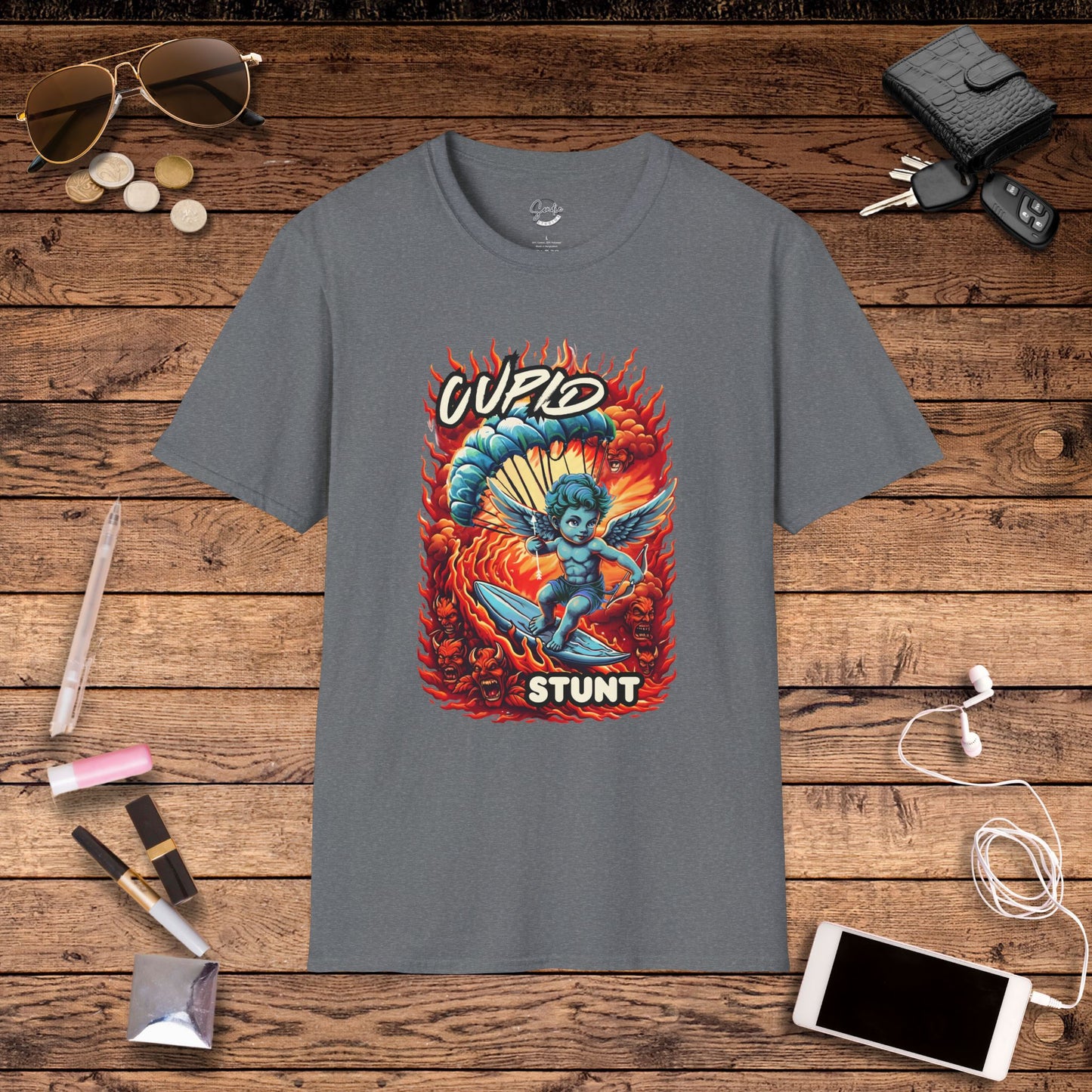 Cupid Stunt TShirt, Inappropriate Shirt, Cupid T shirt, Fun Party T-Shirt, Dirty Joke Shirt, Gift for Her, Religious Satire, Valentines Meme, Adult Humor