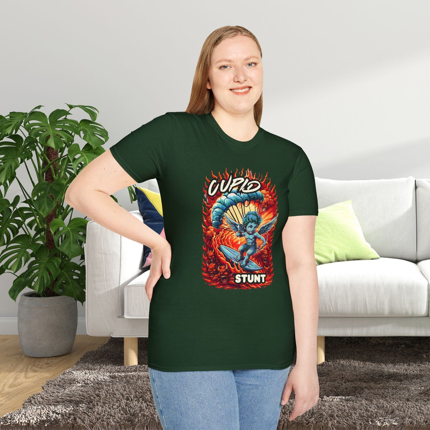 Cupid Stunt TShirt, Inappropriate Shirt, Cupid T shirt, Fun Party T-Shirt, Dirty Joke Shirt, Gift for Her, Religious Satire, Valentines Meme, Adult Humor