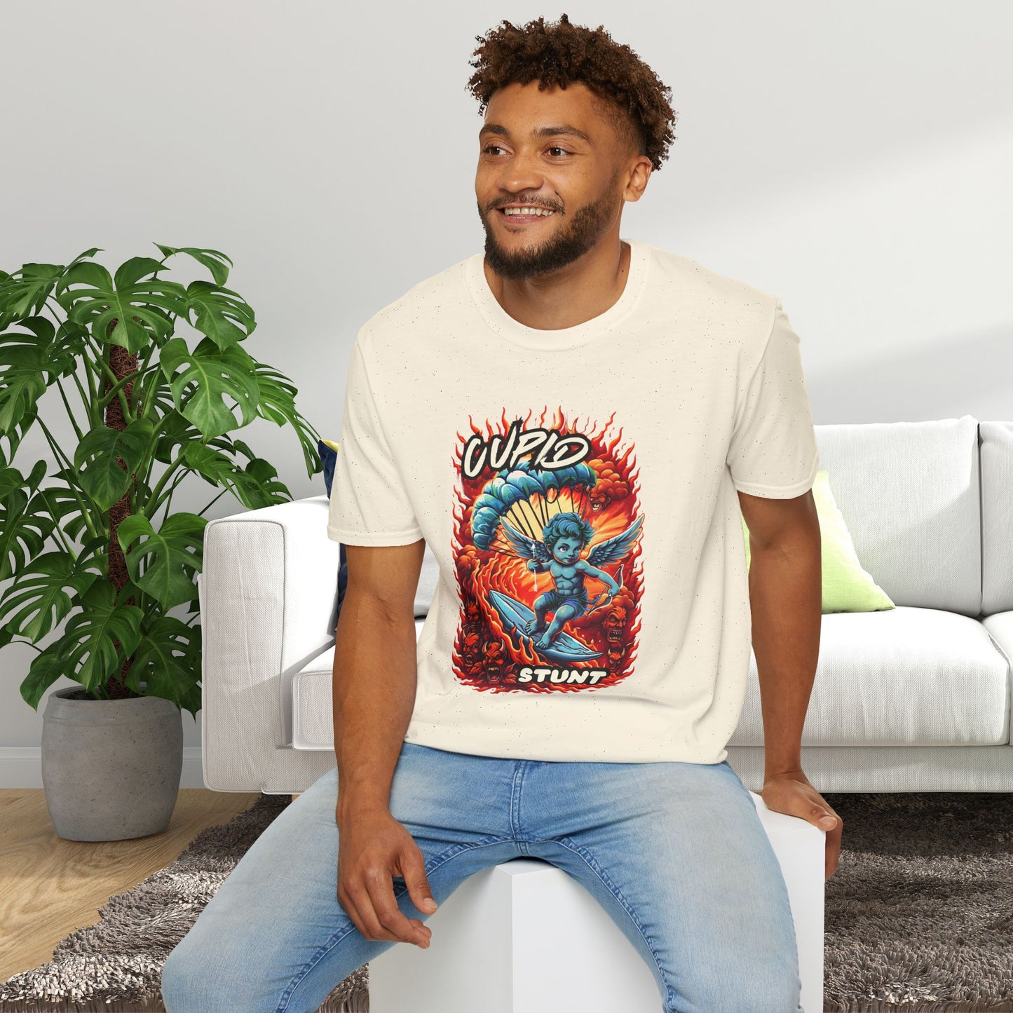 Cupid Stunt TShirt, Inappropriate Shirt, Cupid T shirt, Fun Party T-Shirt, Dirty Joke Shirt, Gift for Her, Religious Satire, Valentines Meme, Adult Humor
