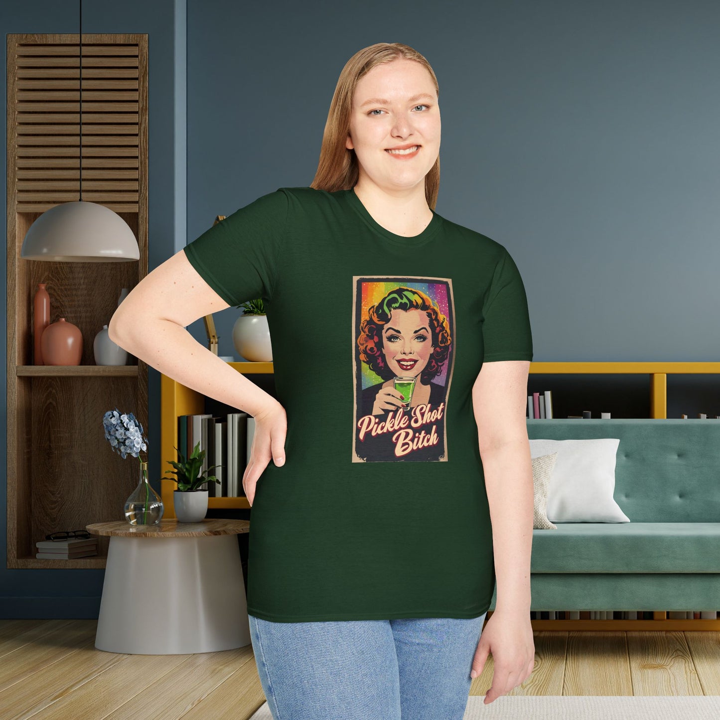 Pickle Shot Bitch T-Shirt, Pickle Shirt, Pickle Shot Tshirt, Fun Party T Shirt, Retro Bartender Shirt, Gift for Shot Lovers, Vintage Style Apparel