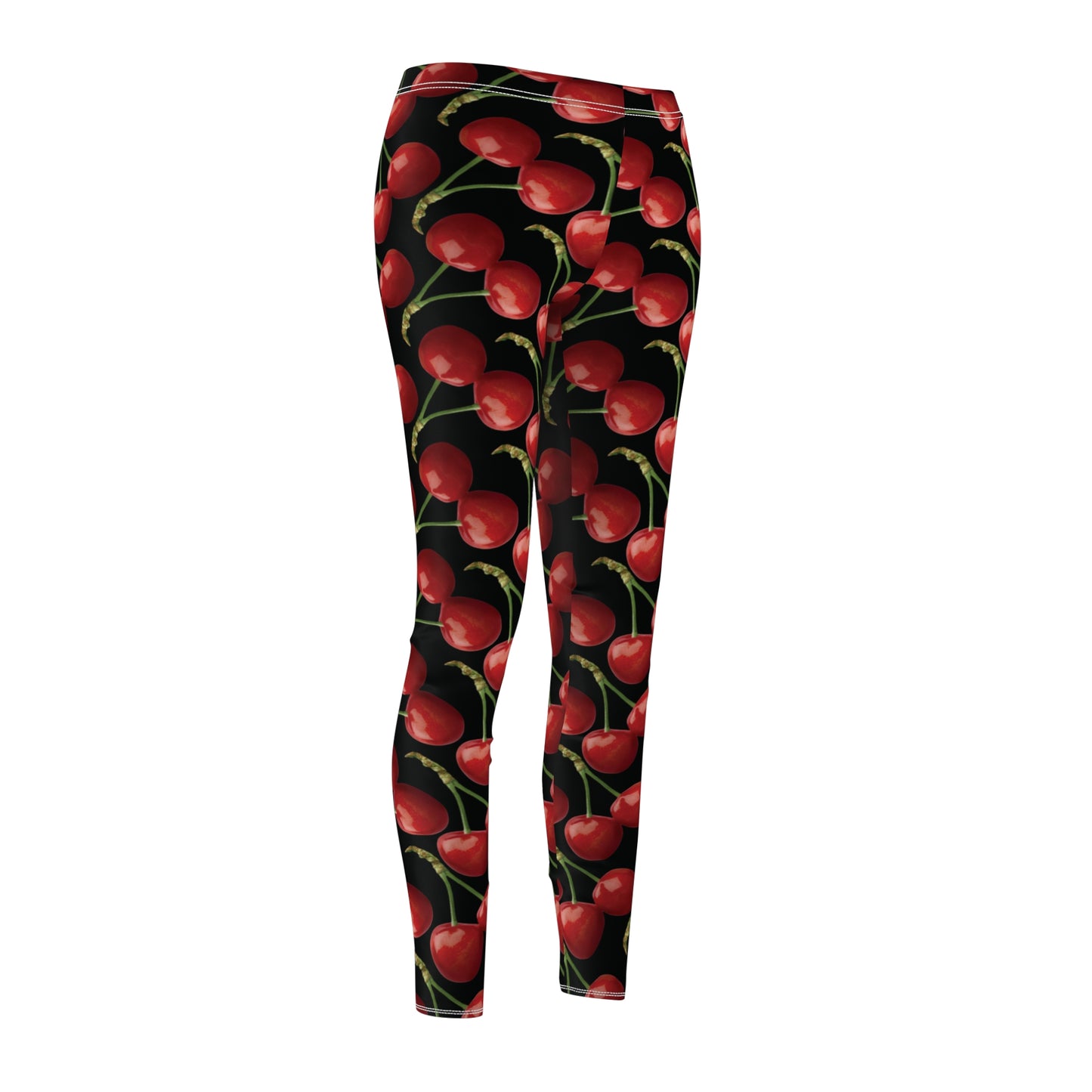 Black Cherry Leggings, Cherry Patterned Workout Pants, Stretchy Pants, Yoga Workout Clothes, Gift for Cherry Lover, Cherry Pants, Gift for Her