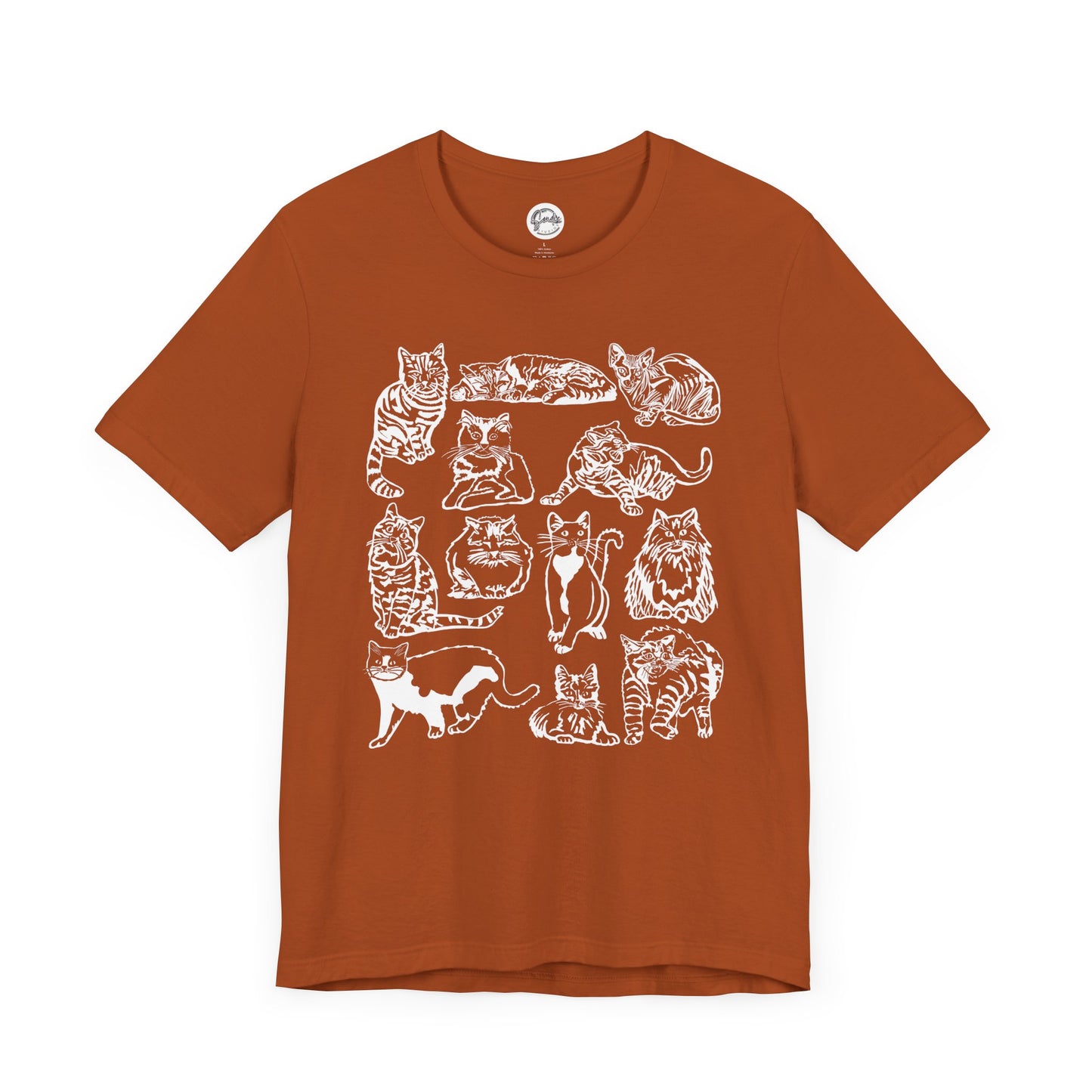 Cat Lover T-Shirt Gift for Cat Owner T Shirt with Cats, Cat Graphic Tee for Cat Lovers Top for Women, Cat T-shirt for Men, Striped Cat Shirt