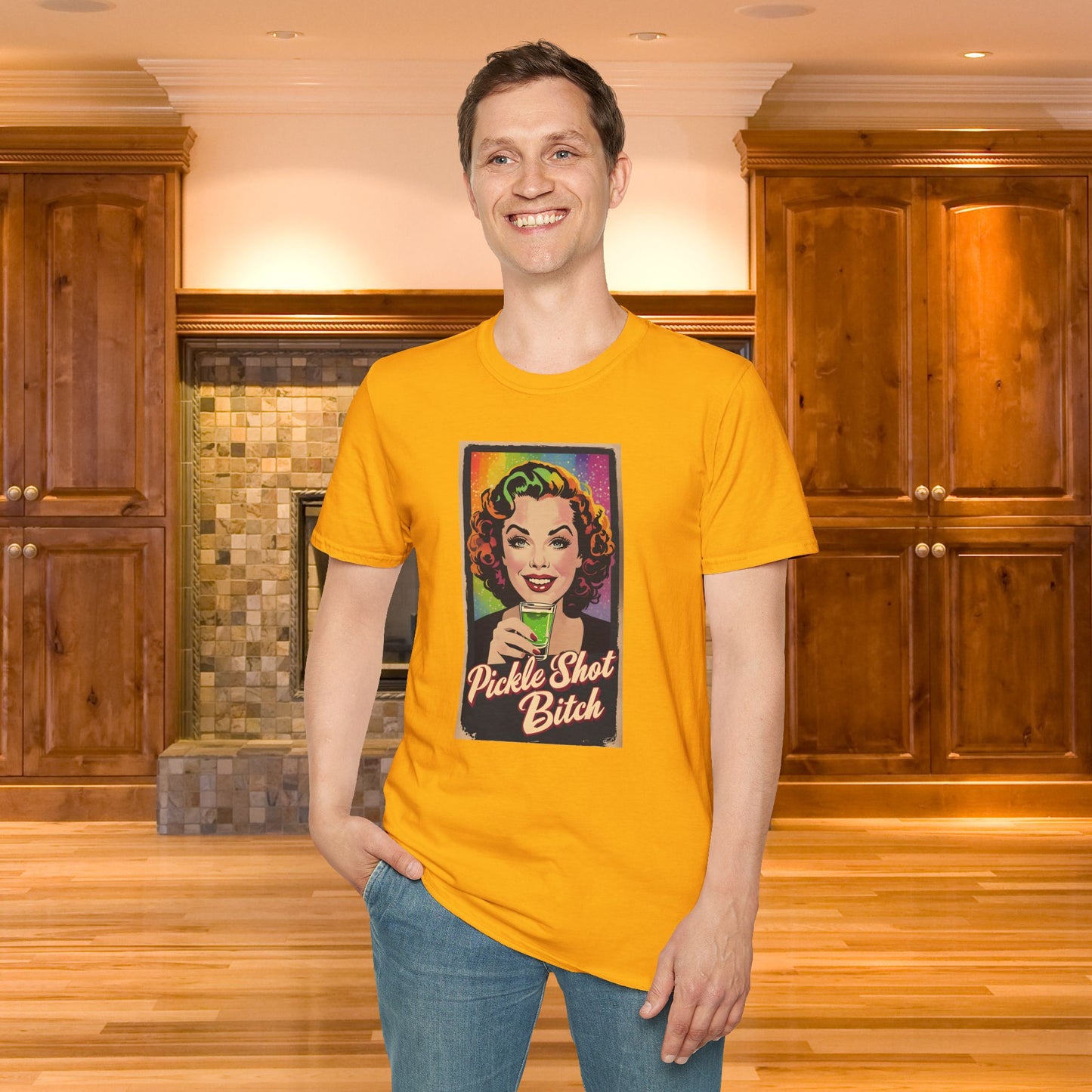 Pickle Shot Bitch T-Shirt, Pickle Shirt, Pickle Shot Tshirt, Fun Party T Shirt, Retro Bartender Shirt, Gift for Shot Lovers, Vintage Style Apparel