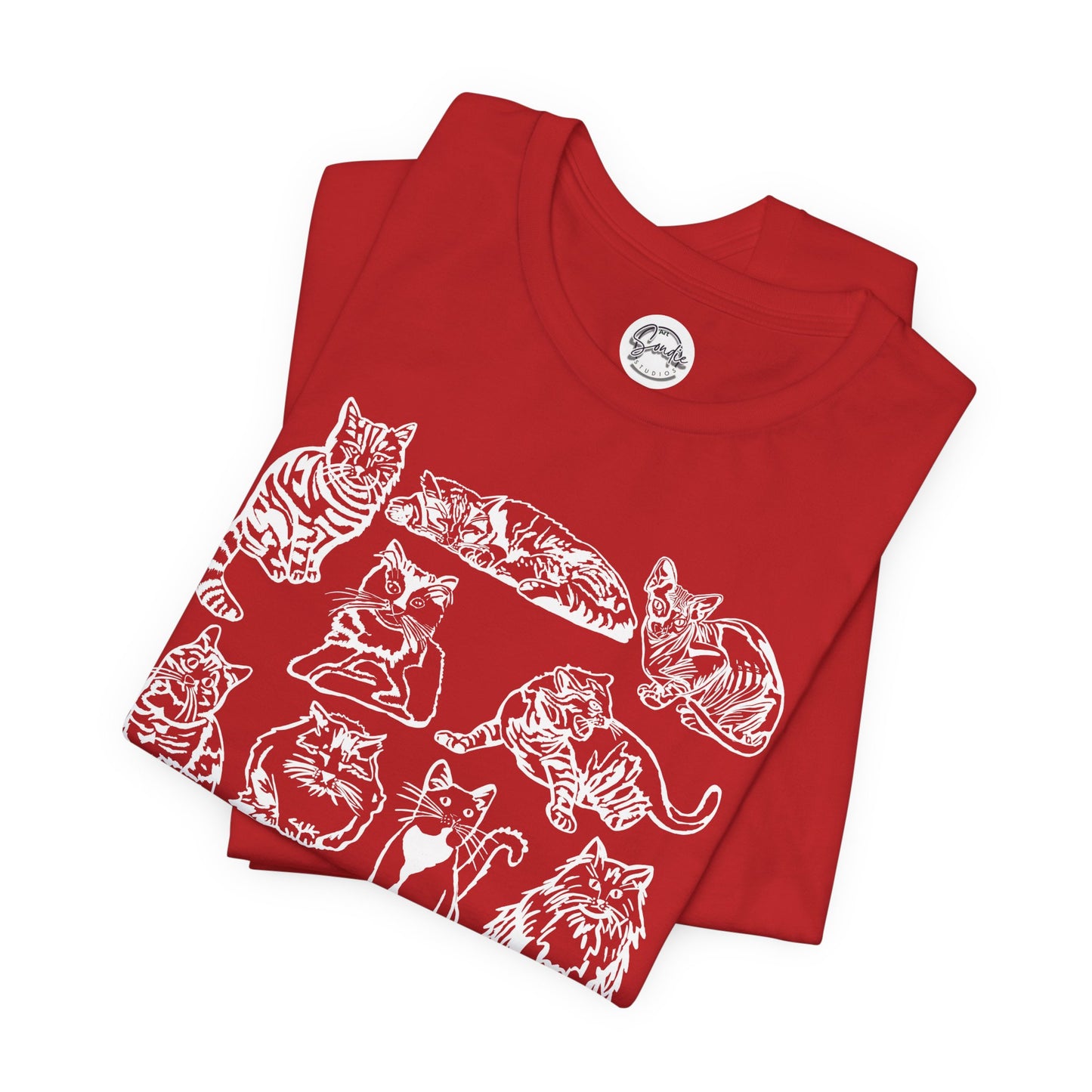 Cat Lover T-Shirt Gift for Cat Owner T Shirt with Cats, Cat Graphic Tee for Cat Lovers Top for Women, Cat T-shirt for Men, Striped Cat Shirt