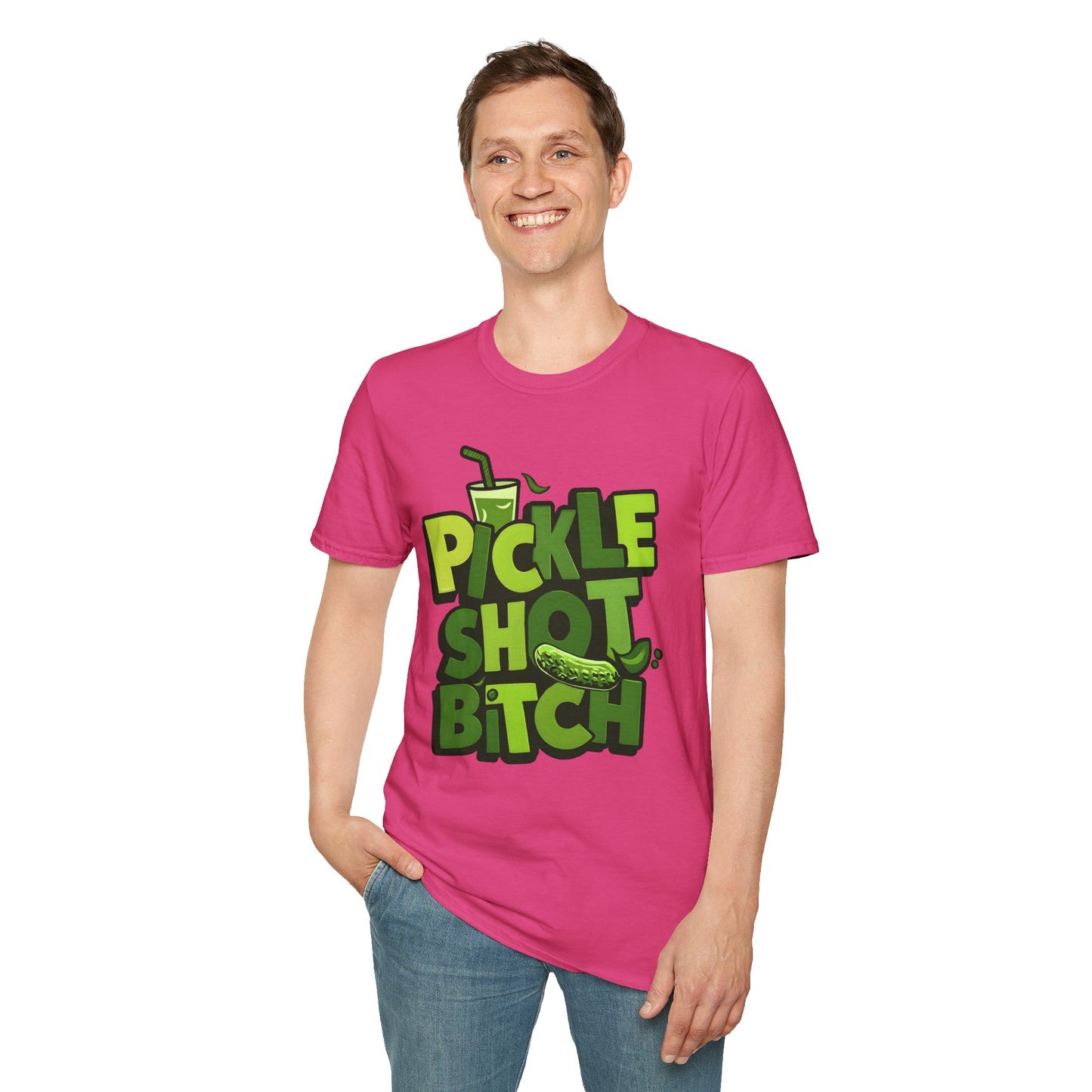 Pickle Shot Bitch T-Shirt, Pickle Shirt, Shot Tshirt, Fun Party T Shirt, Retro Bartender Shirt, Gift for Shot Lovers, Gift for Pickle Lover