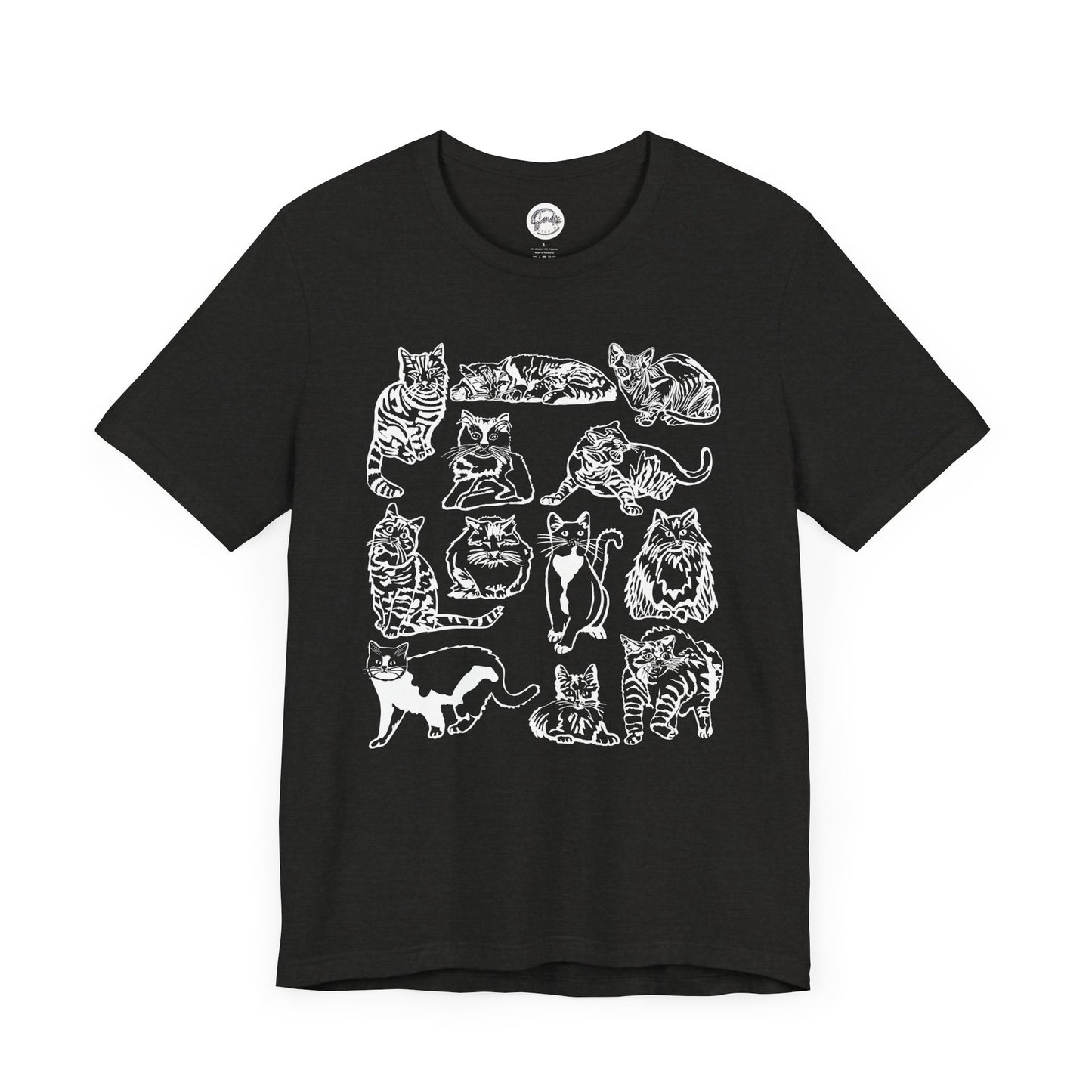Cat Lover T-Shirt Gift for Cat Owner T Shirt with Cats, Cat Graphic Tee for Cat Lovers Top for Women, Cat T-shirt for Men, Striped Cat Shirt