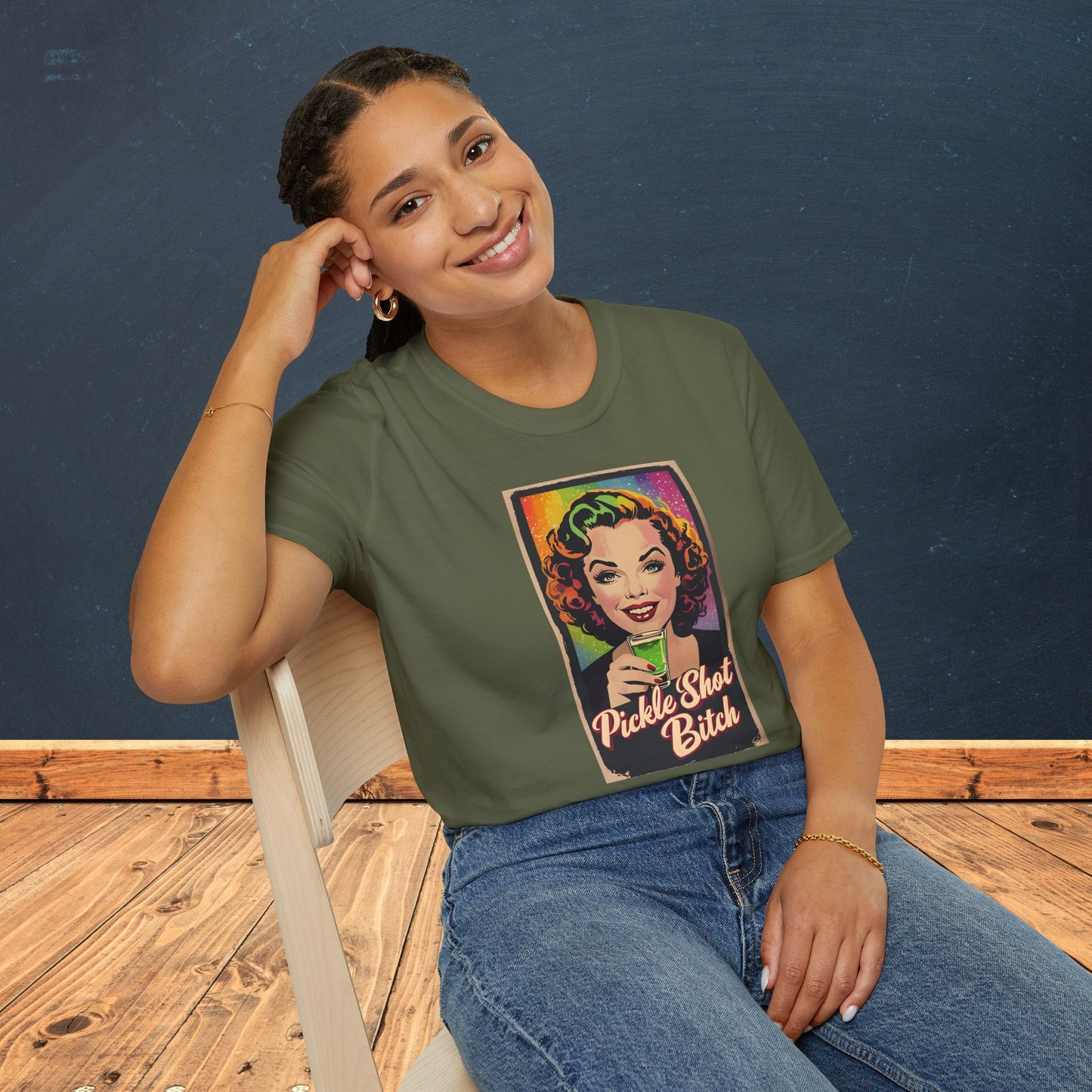 Pickle Shot Bitch T-Shirt, Pickle Shirt, Pickle Shot Tshirt, Fun Party T Shirt, Retro Bartender Shirt, Gift for Shot Lovers, Vintage Style Apparel