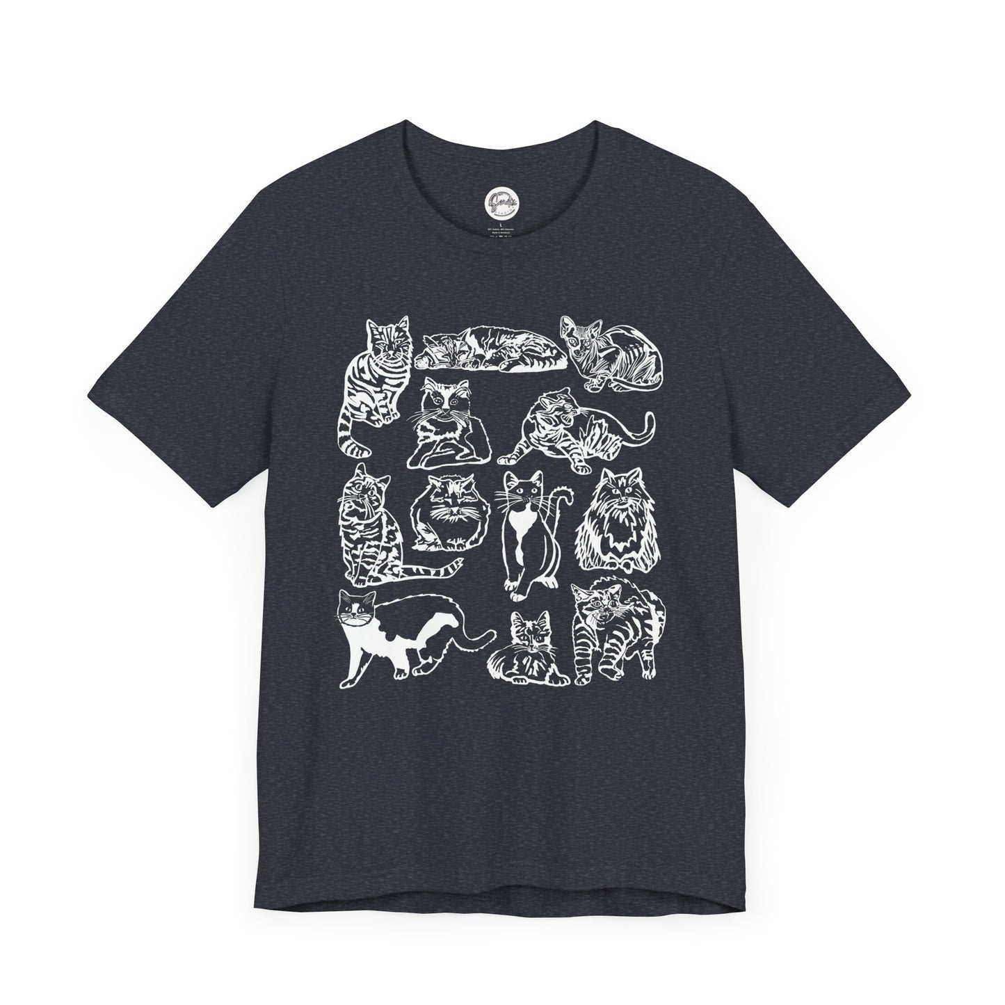 Cat Lover T-Shirt Gift for Cat Owner T Shirt with Cats, Cat Graphic Tee for Cat Lovers Top for Women, Cat T-shirt for Men, Striped Cat Shirt