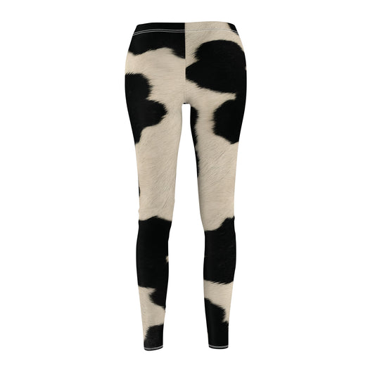 Black and White Cow Print Leggings, Realistic Cow Fur Print Leggings, Soft and Comfortable Bottoms, Trendy Exercise Pants, Yoga Fashion, Unique Gift for Her