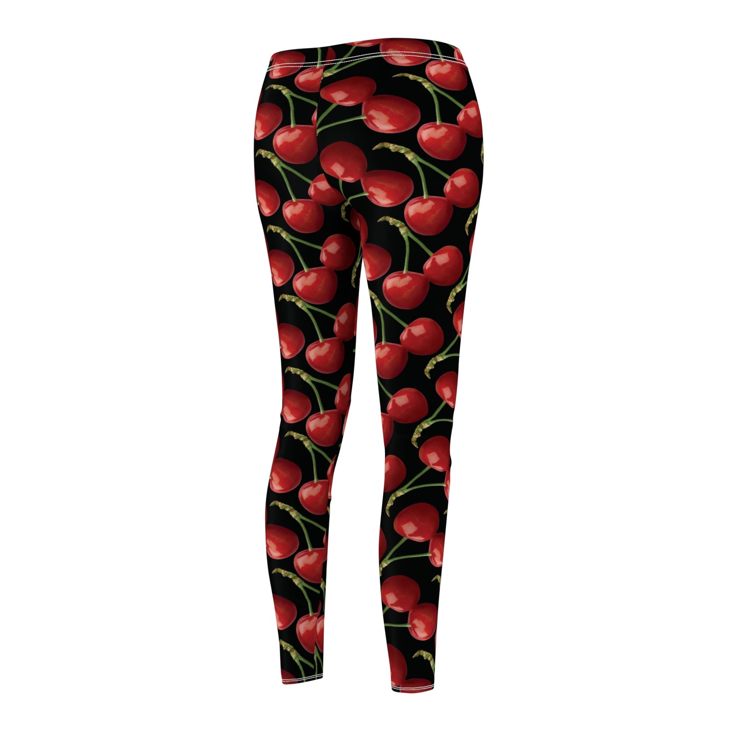 Black Cherry Leggings, Cherry Patterned Workout Pants, Stretchy Pants, Yoga Workout Clothes, Gift for Cherry Lover, Cherry Pants, Gift for Her