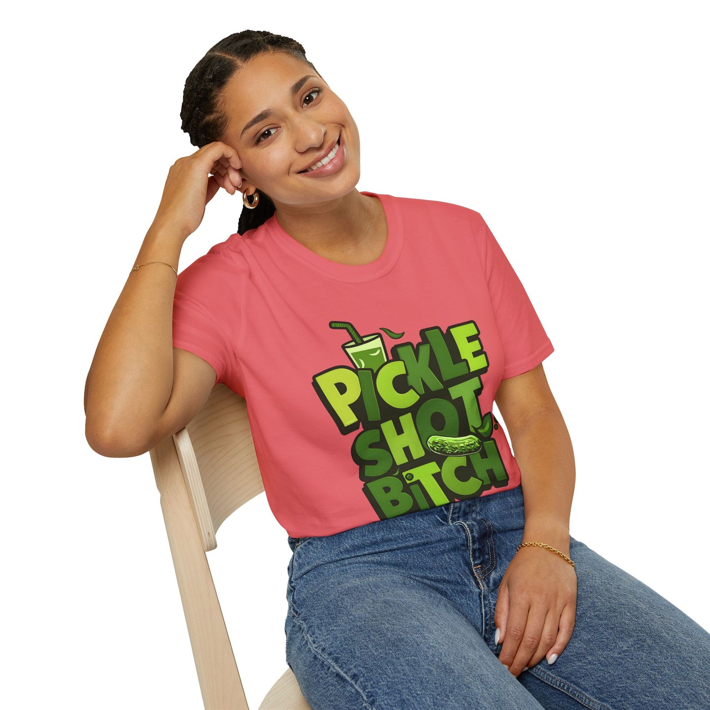Pickle Shot Bitch T-Shirt, Pickle Shirt, Shot Tshirt, Fun Party T Shirt, Retro Bartender Shirt, Gift for Shot Lovers, Gift for Pickle Lover