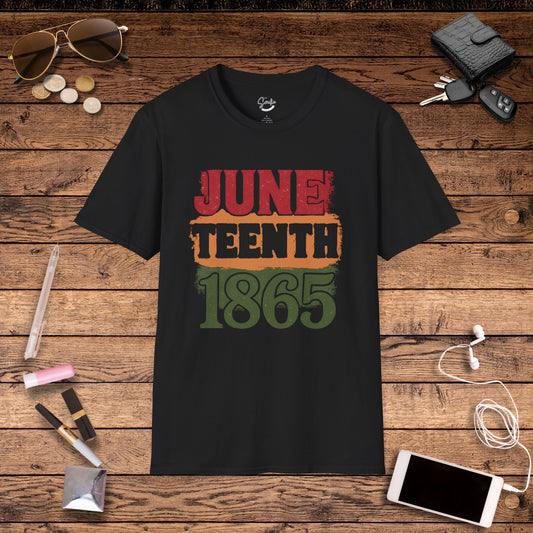 Juneteenth 1865 Shirt, Unisex Softstyle T-Shirt in Black or White, Black History T shirt, Civil Rights Tee, American History Teacher Top