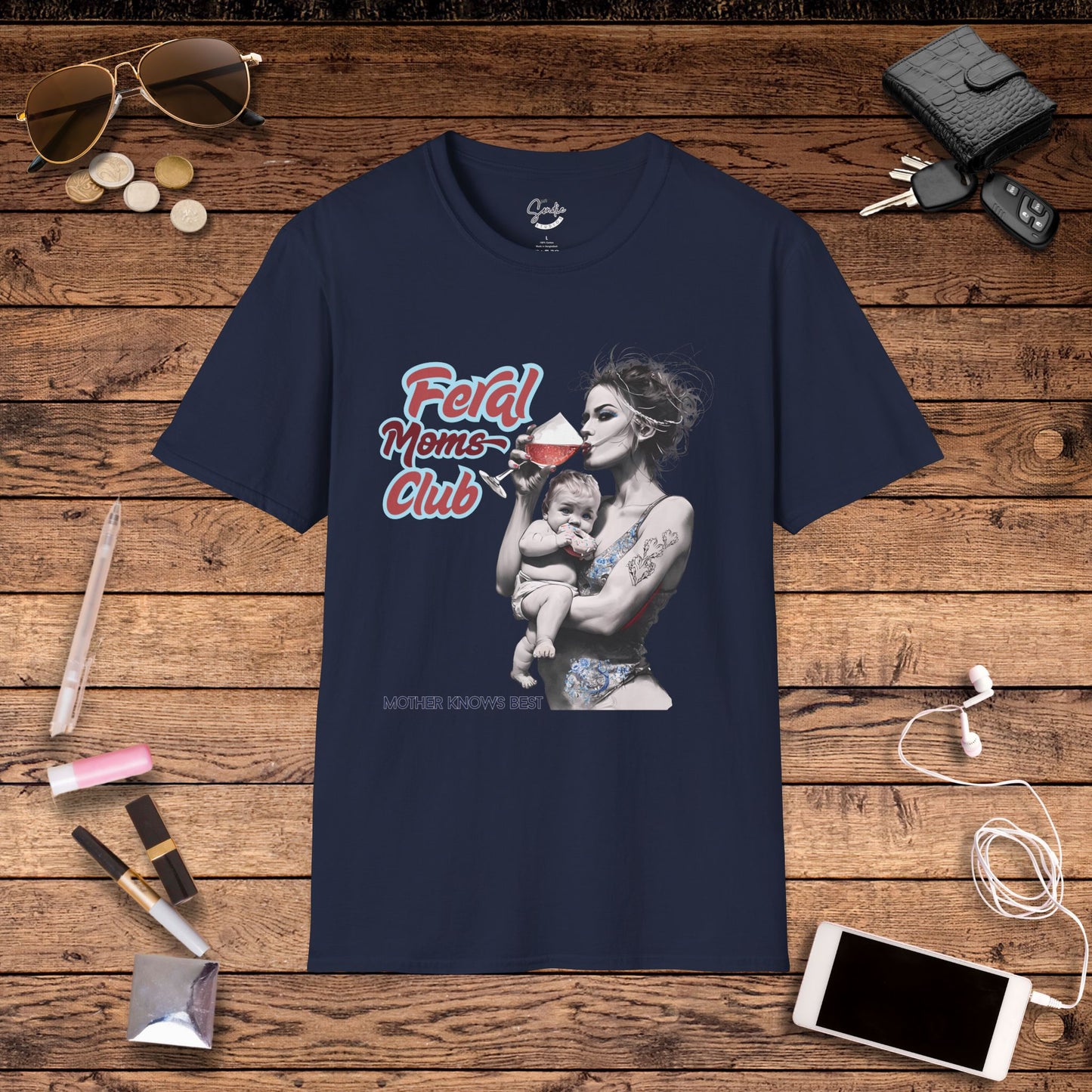 Feral Moms Club T-Shirt, Feral Mom Shirt, Mom Tshirt, Funny Mom T Shirt, Mom Shirt, Gift for Mom, Inappropriate Shirt for Her, Mom Meme Tee, Gift for Her
