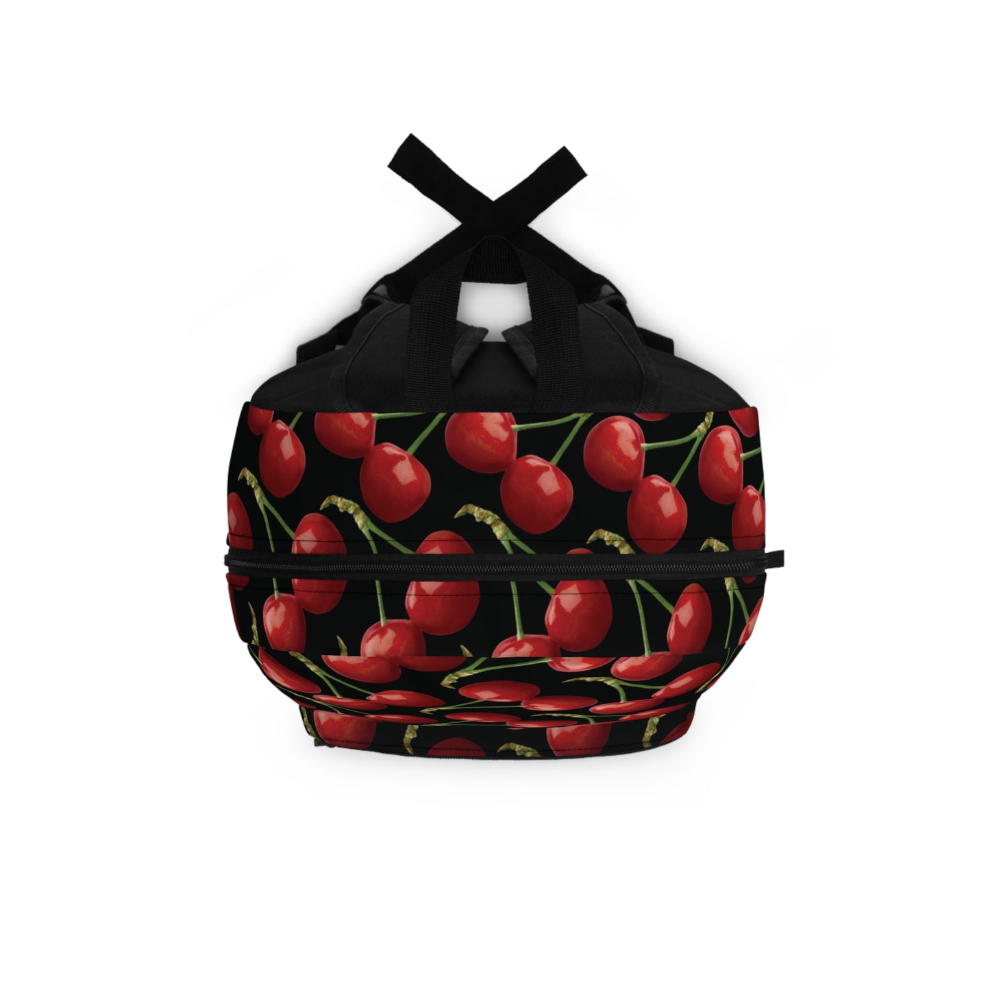 Cherry Backpack, Bag with Cherries, Red and Black Pattern, Cherry Pattern, School Bag, Shoulder Bag, Travel Knapsack, Cherry Print Rucksack
