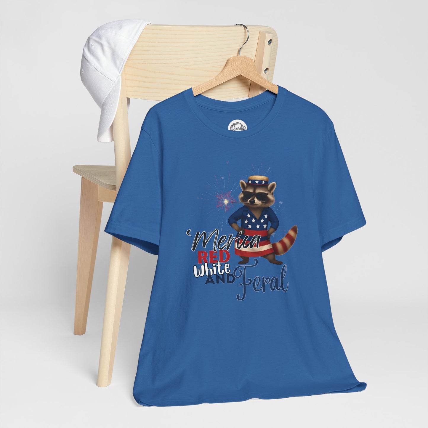 Patriotic T-Shirt, 'Merica Red White and Feral Shirt, Adult Humor Tshirt, July 4th T shirt, Independence Day, Red White and Blue, Racoon Tee