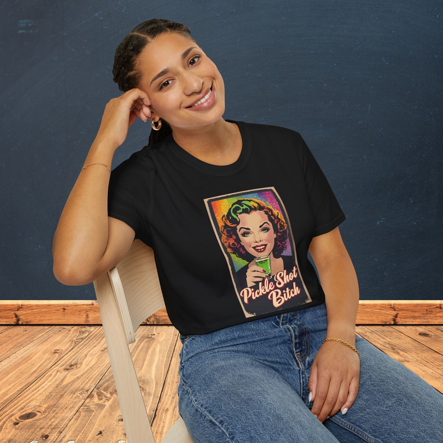 Pickle Shot Bitch T-Shirt, Pickle Shirt, Pickle Shot Tshirt, Fun Party T Shirt, Retro Bartender Shirt, Gift for Shot Lovers, Vintage Style Apparel