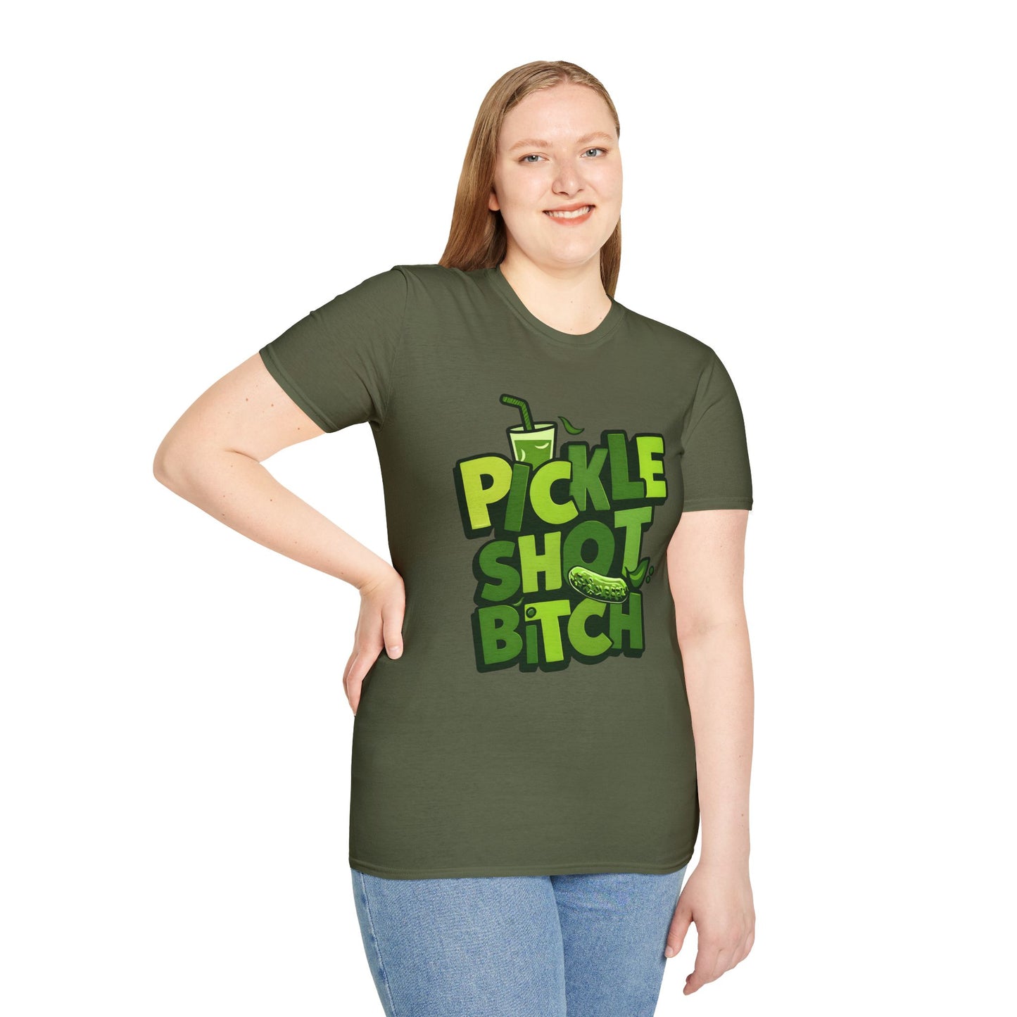 Pickle Shot Bitch T-Shirt, Pickle Shirt, Shot Tshirt, Fun Party T Shirt, Retro Bartender Shirt, Gift for Shot Lovers, Gift for Pickle Lover