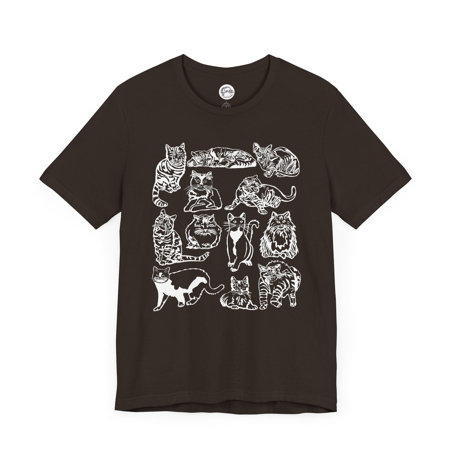Cat Lover T-Shirt Gift for Cat Owner T Shirt with Cats, Cat Graphic Tee for Cat Lovers Top for Women, Cat T-shirt for Men, Striped Cat Shirt