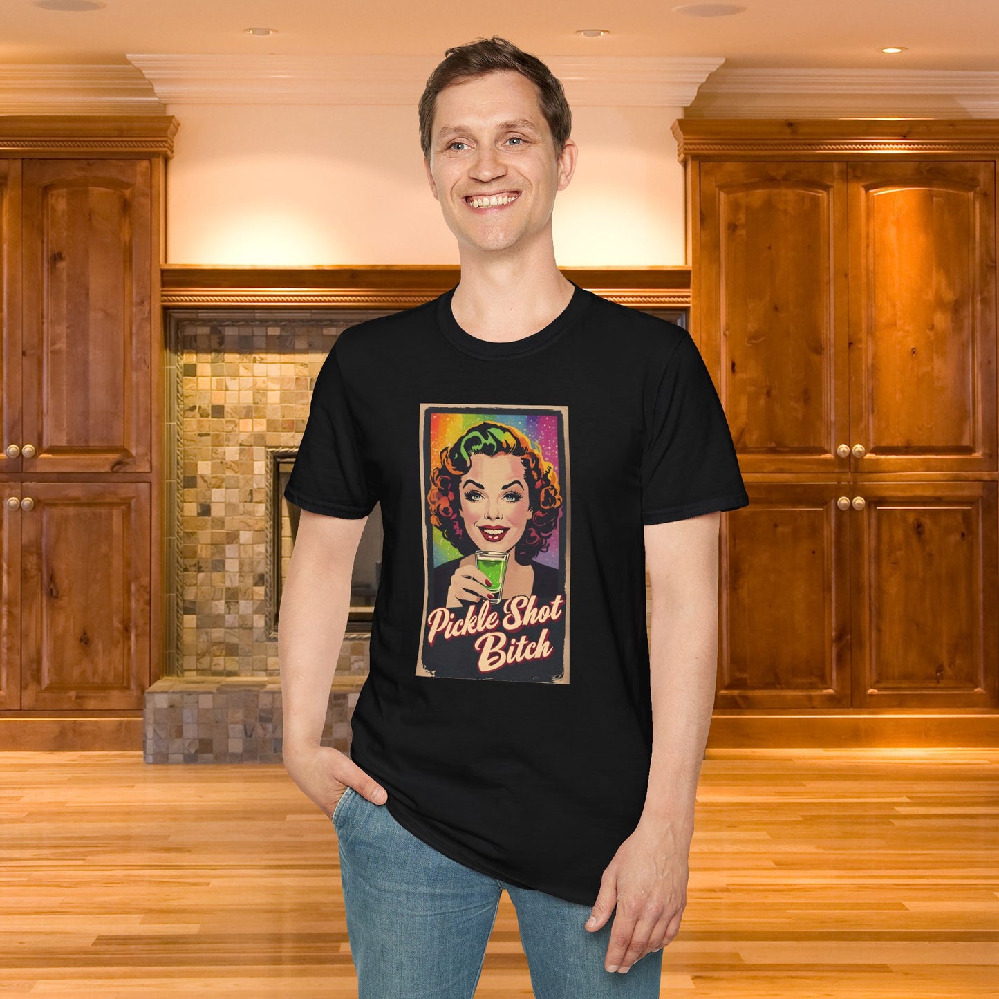 Pickle Shot Bitch T-Shirt, Pickle Shirt, Pickle Shot Tshirt, Fun Party T Shirt, Retro Bartender Shirt, Gift for Shot Lovers, Vintage Style Apparel