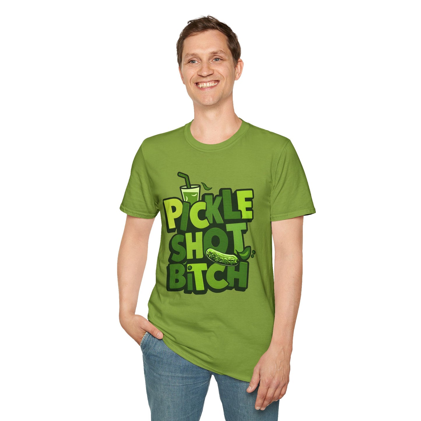 Pickle Shot Bitch T-Shirt, Pickle Shirt, Shot Tshirt, Fun Party T Shirt, Retro Bartender Shirt, Gift for Shot Lovers, Gift for Pickle Lover
