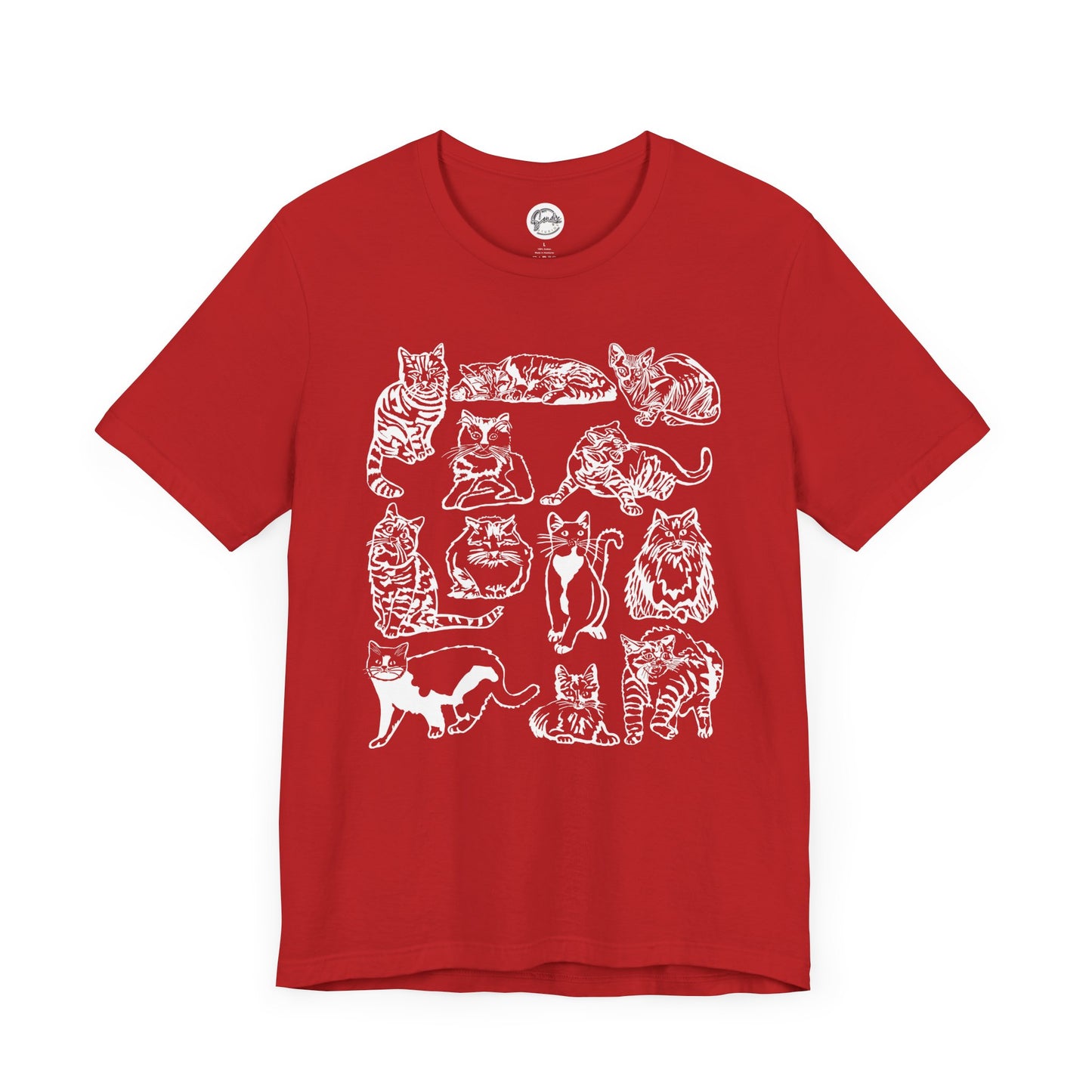 Cat Lover T-Shirt Gift for Cat Owner T Shirt with Cats, Cat Graphic Tee for Cat Lovers Top for Women, Cat T-shirt for Men, Striped Cat Shirt