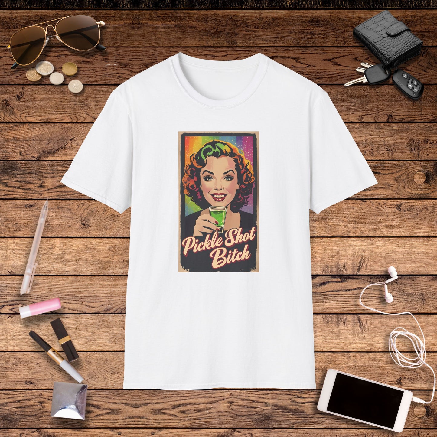 Pickle Shot Bitch T-Shirt, Pickle Shirt, Pickle Shot Tshirt, Fun Party T Shirt, Retro Bartender Shirt, Gift for Shot Lovers, Vintage Style Apparel