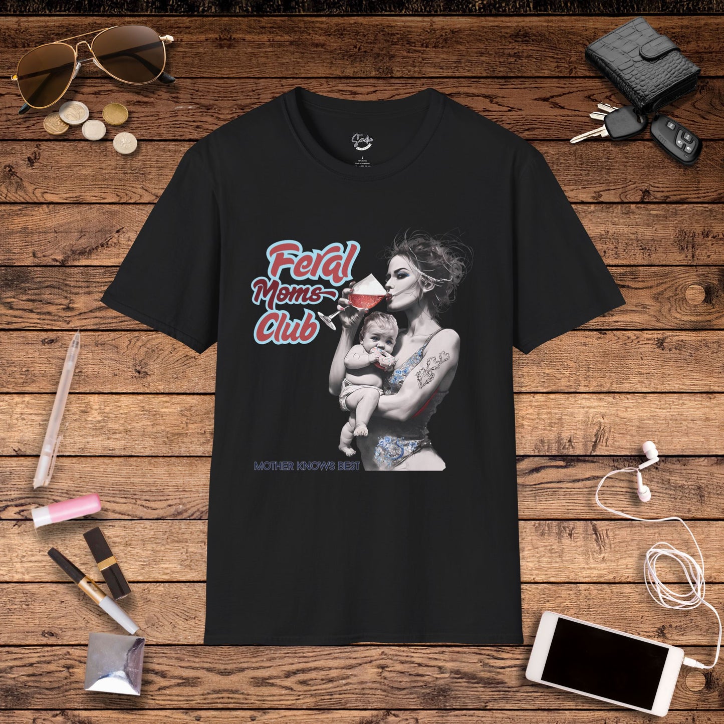Feral Moms Club T-Shirt, Feral Mom Shirt, Mom Tshirt, Funny Mom T Shirt, Mom Shirt, Gift for Mom, Inappropriate Shirt for Her, Mom Meme Tee, Gift for Her
