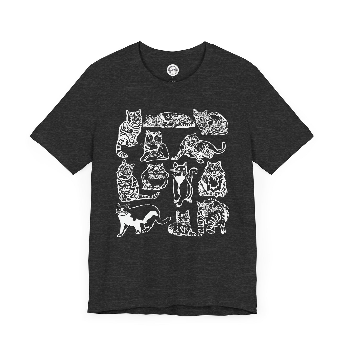 Cat Lover T-Shirt Gift for Cat Owner T Shirt with Cats, Cat Graphic Tee for Cat Lovers Top for Women, Cat T-shirt for Men, Striped Cat Shirt