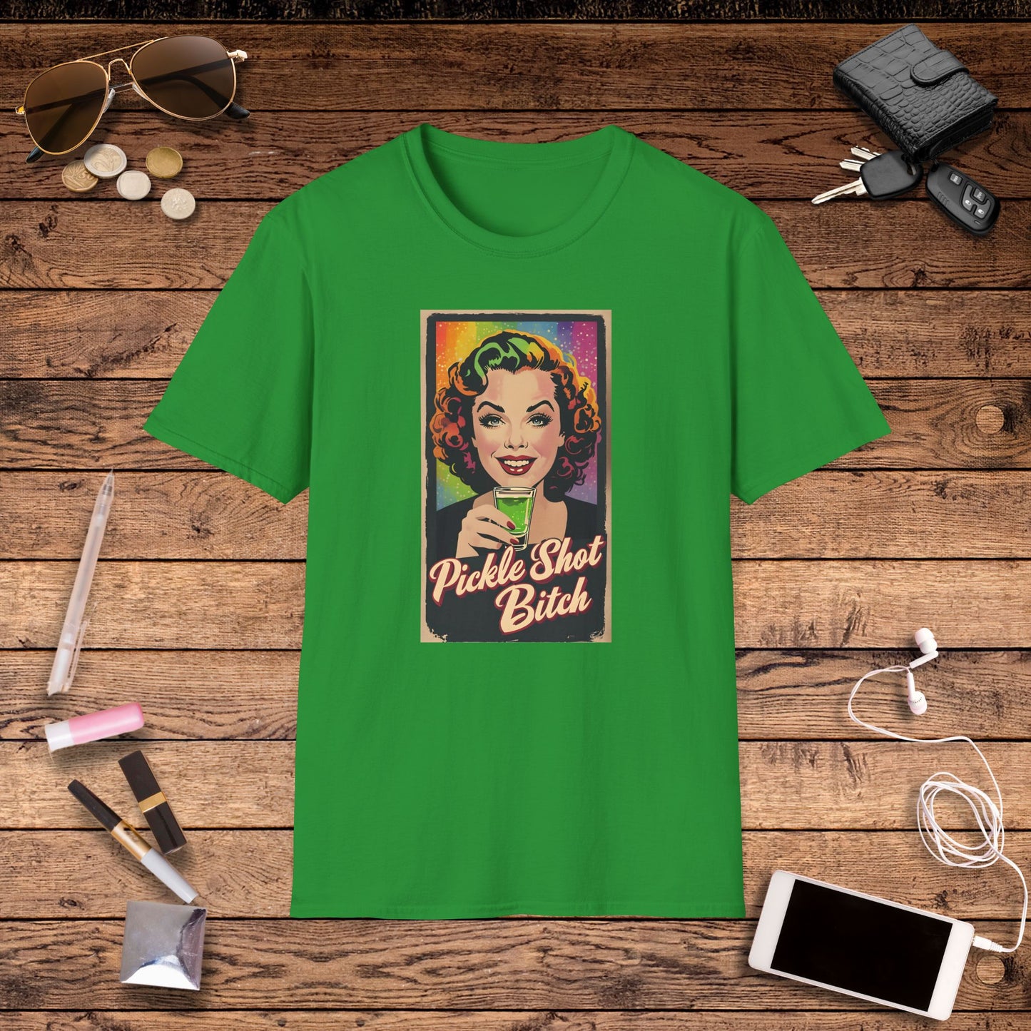 Pickle Shot Bitch T-Shirt, Pickle Shirt, Pickle Shot Tshirt, Fun Party T Shirt, Retro Bartender Shirt, Gift for Shot Lovers, Vintage Style Apparel