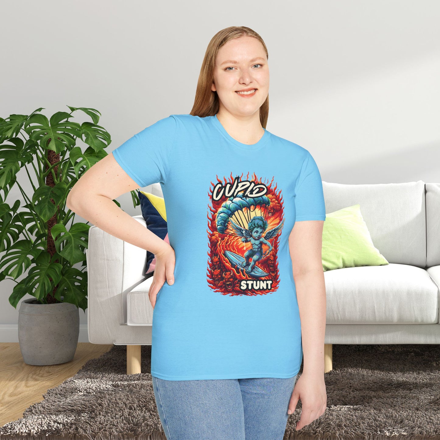 Cupid Stunt TShirt, Inappropriate Shirt, Cupid T shirt, Fun Party T-Shirt, Dirty Joke Shirt, Gift for Her, Religious Satire, Valentines Meme, Adult Humor
