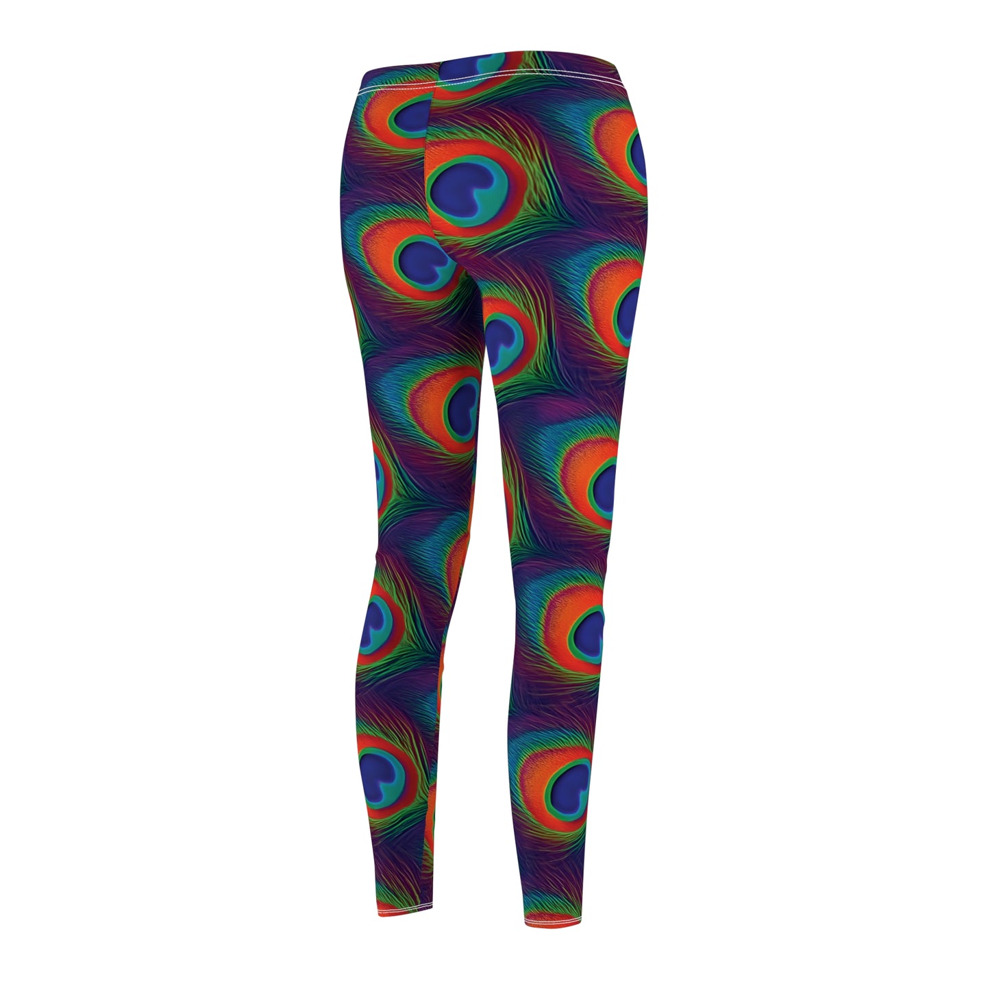 Peacock Feather Leggings, Peacock Print Leggings, Soft and Comfortable Bottoms, Trendy Exercise Pants, Colorful Yoga Pants, Gift for Her